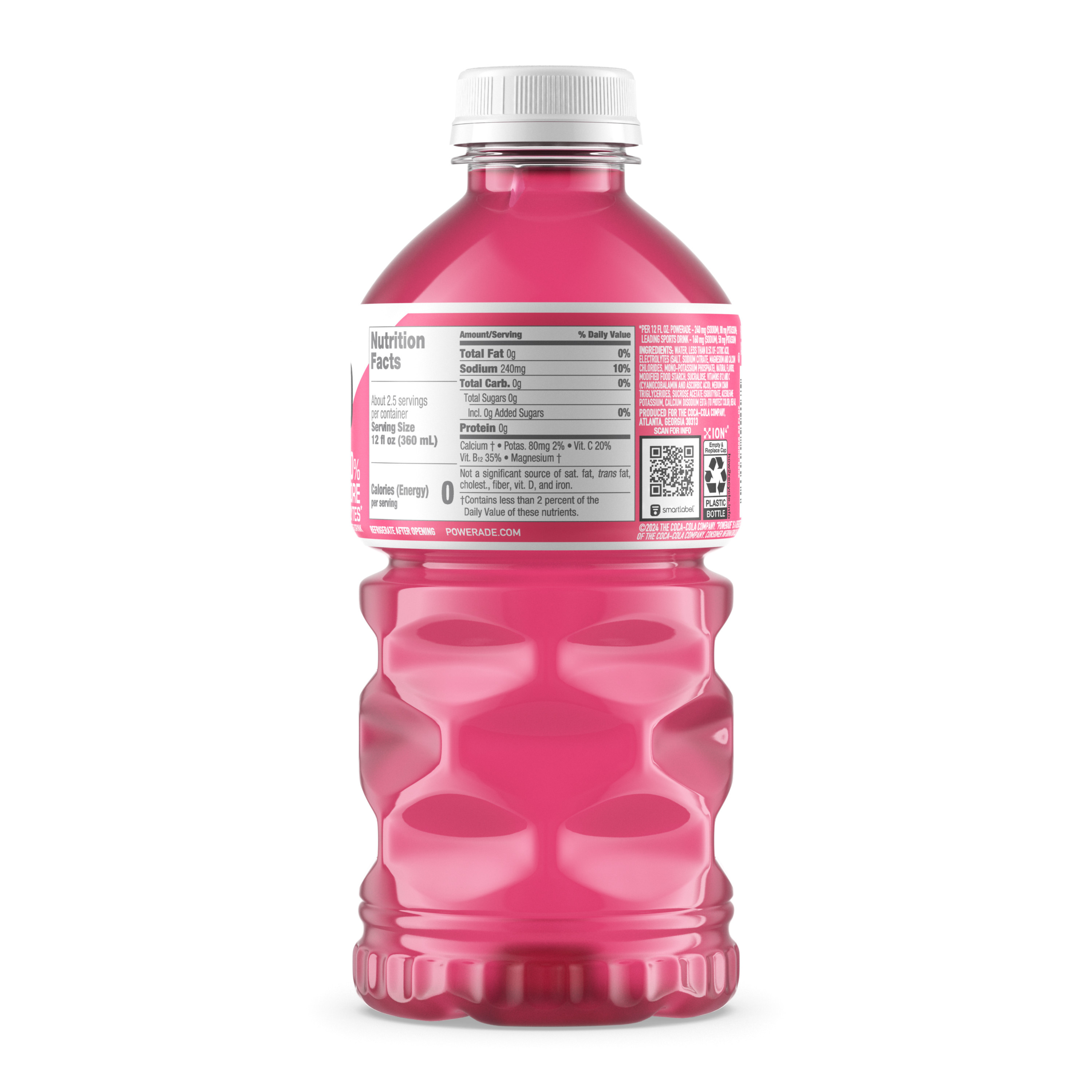 POWERADE Zero Strawberry Smash Electrolyte Sports Drink, 28 fl oz
