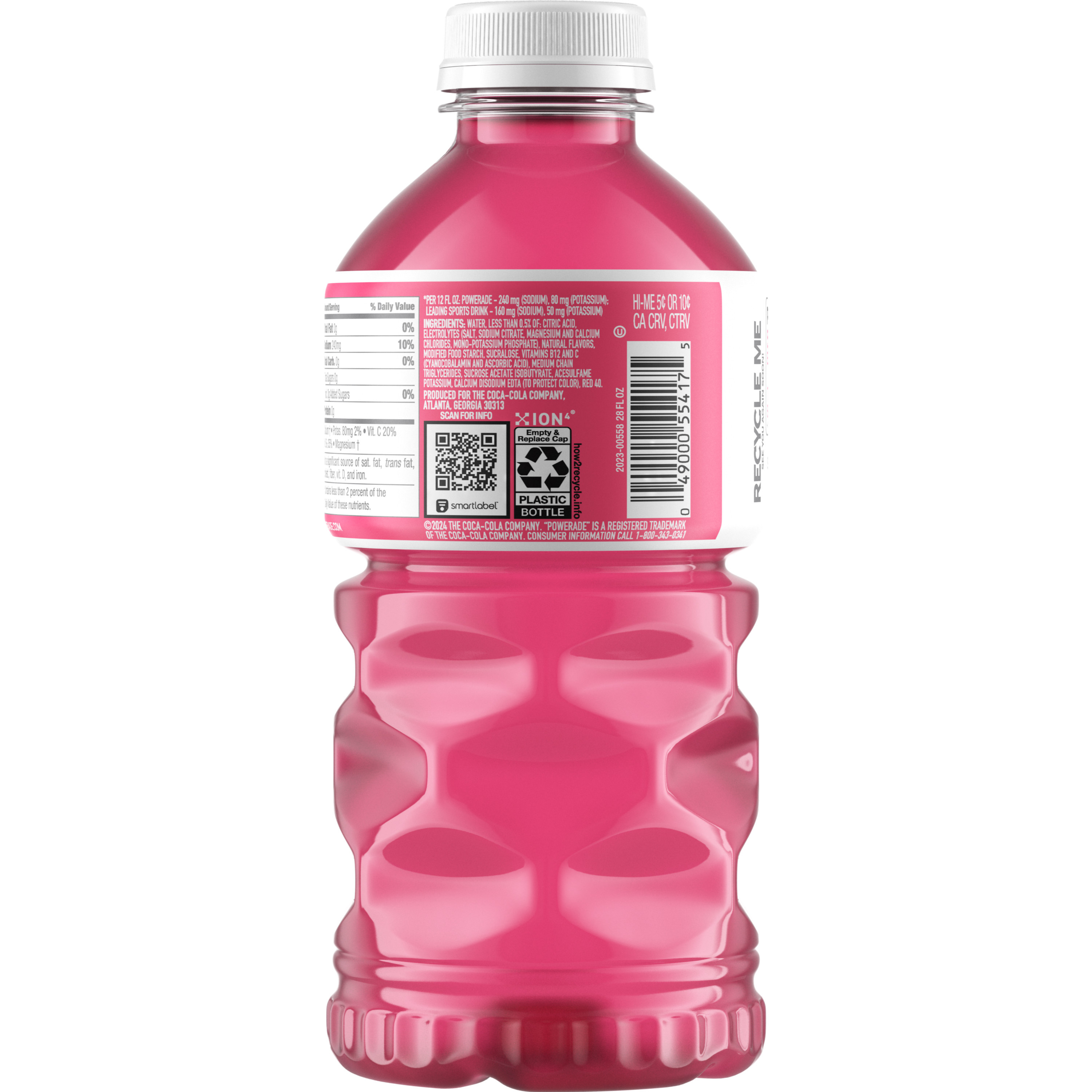 Powerade Zero Strawberry Smash Electrolyte Sports Drink Bottle, 28