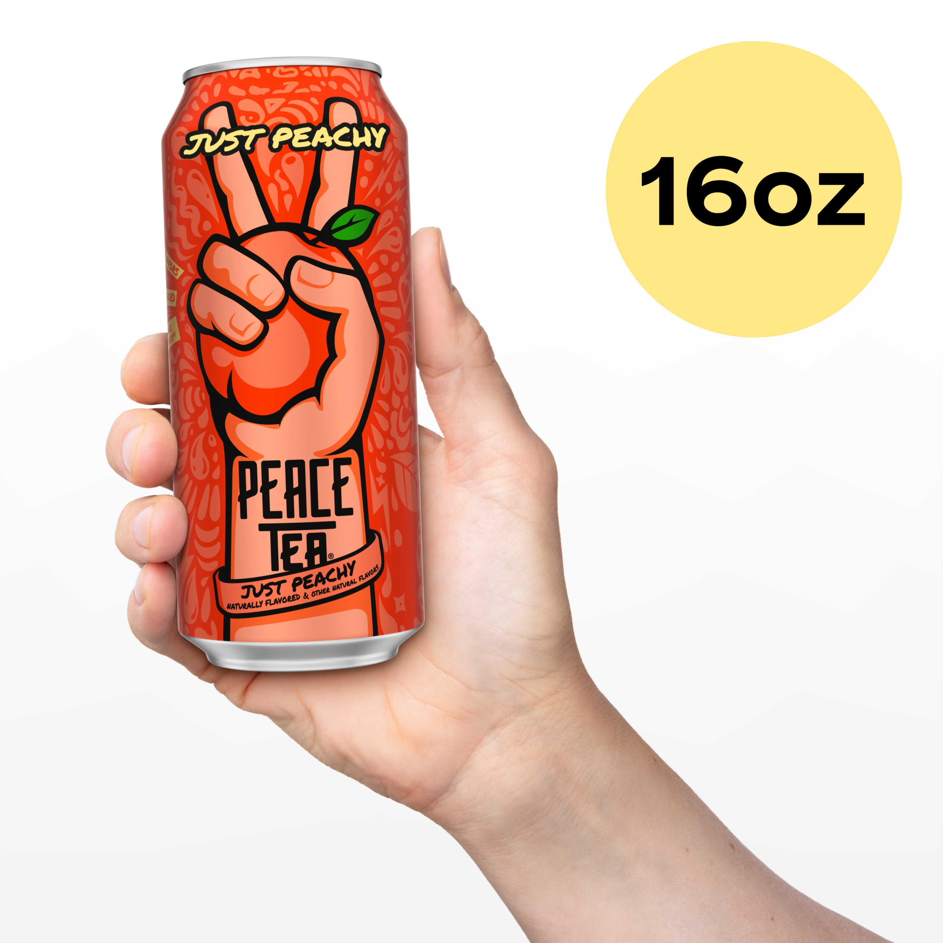 Peace Tea Just Peachy, Iced Tea with Natural Peach Flavor, 16 fl