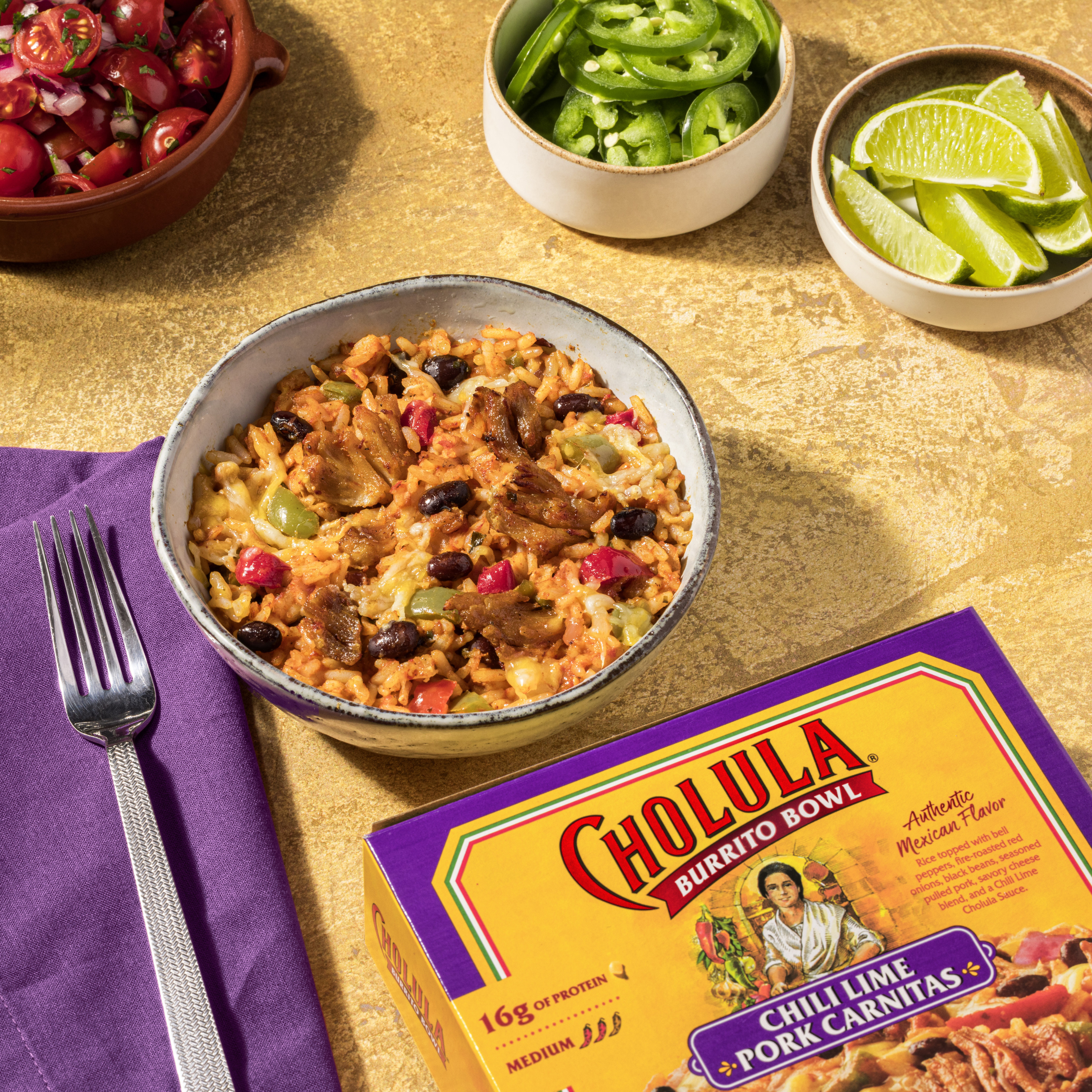 Cholula Chili Lime Carnitas Frozen Burrito Bowl, 8.5 oz | Giant