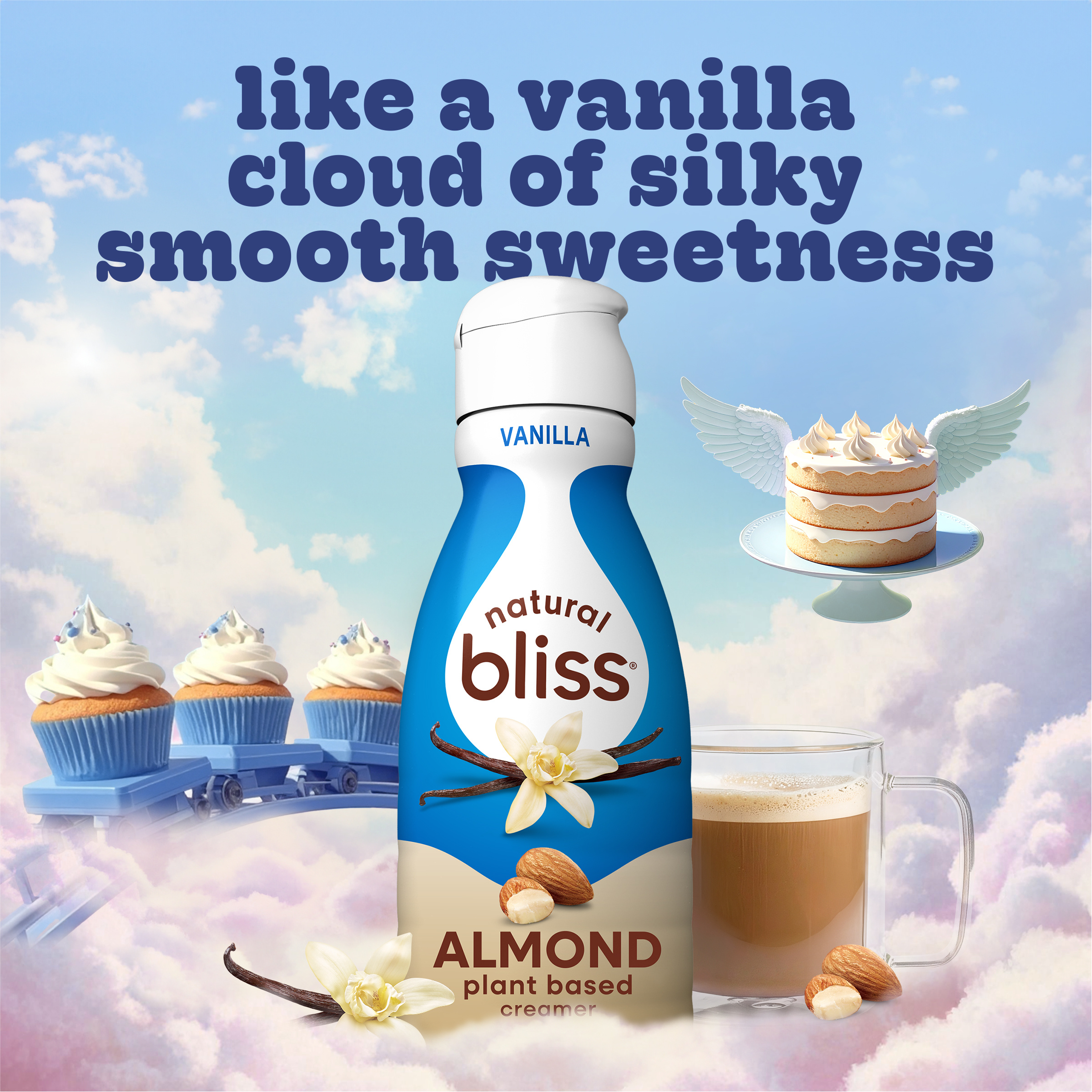 natural bliss Vanilla Flavored Almond Milk Creamer, Non Dairy