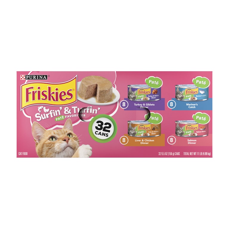 Purina Friskies Wet Cat Food Pate Variety Pack, Surfin' and Turfin