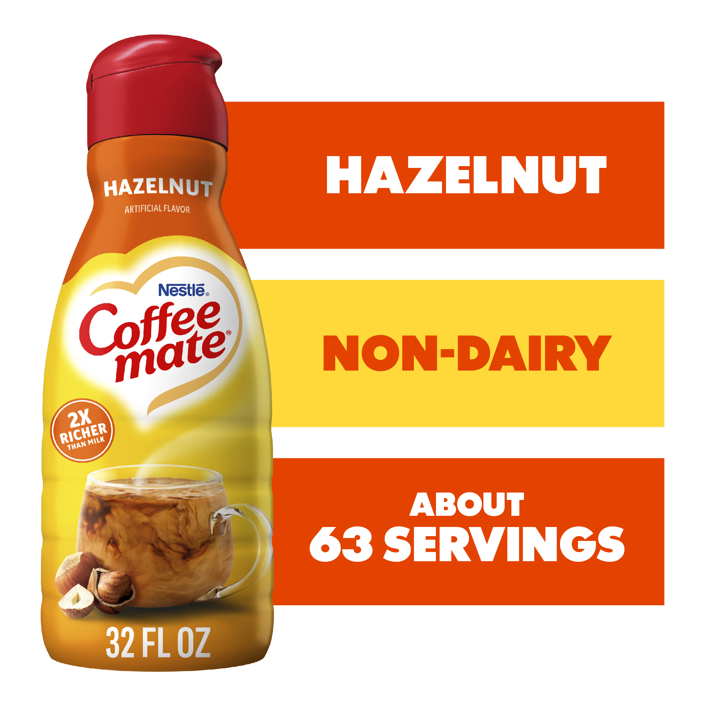 Coffee mate Hazelnut Flavored Coffee Creamer, Non-Dairy, Gluten