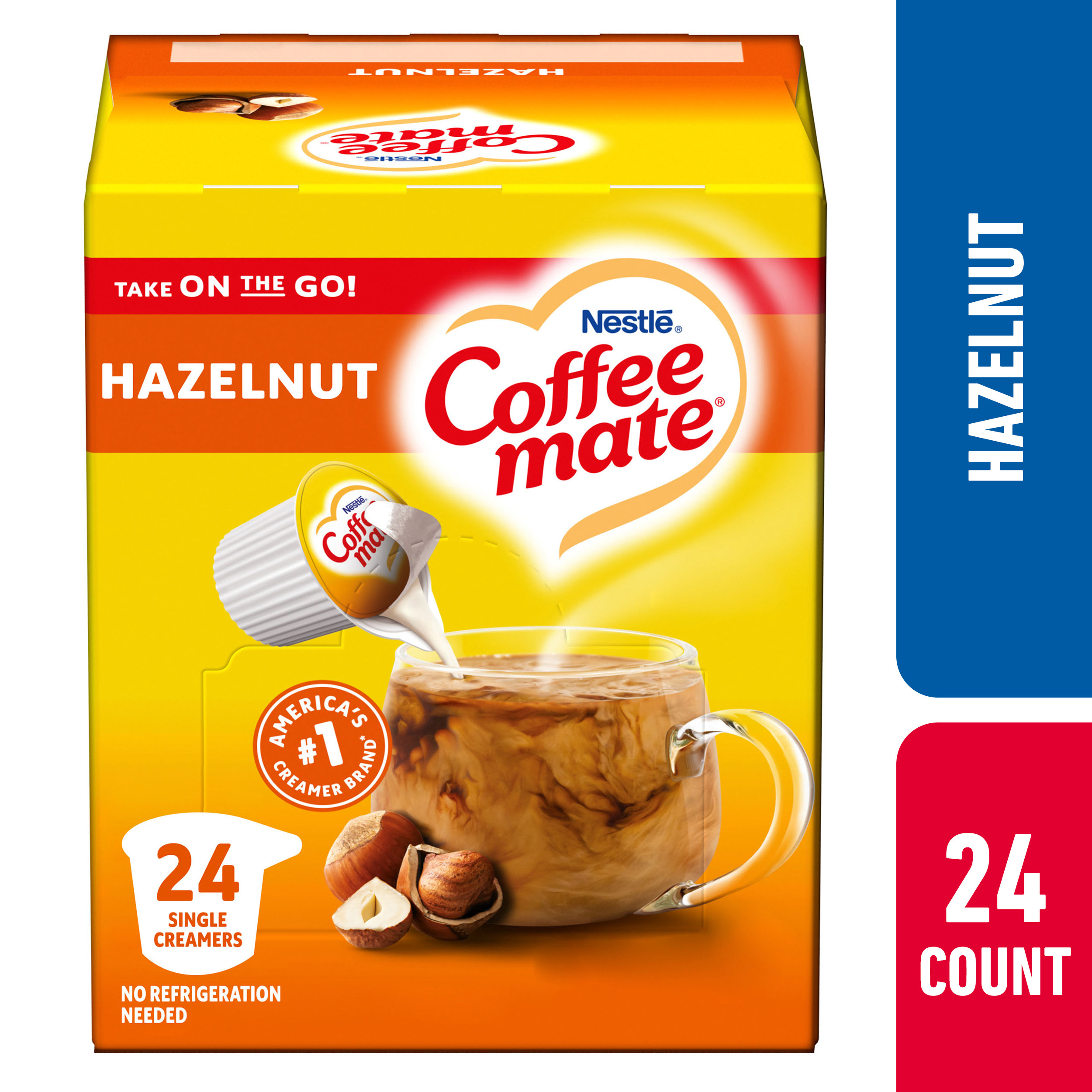 Nestle Coffee mate Hazelnut Liquid Coffee Creamer Singles, 24 Ct