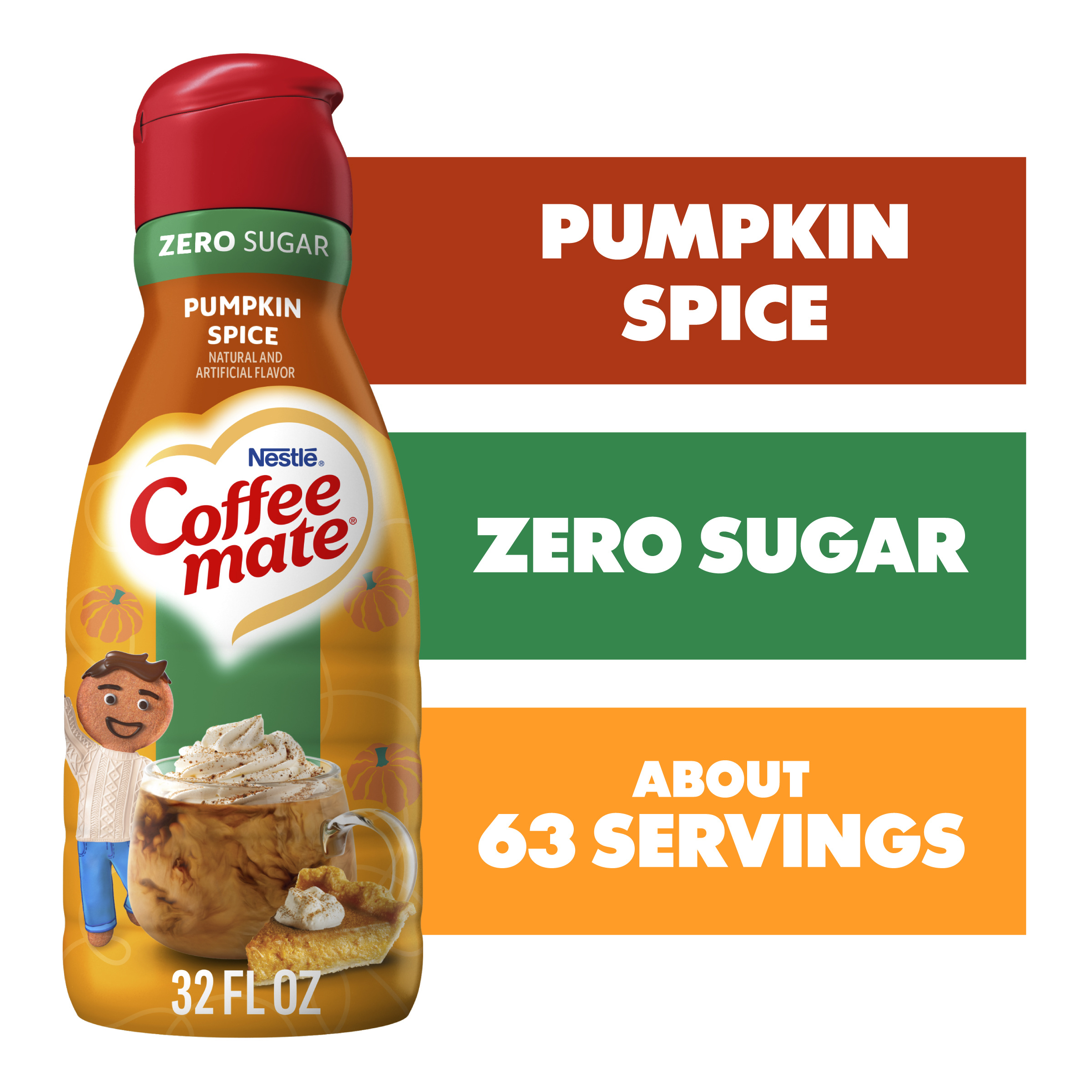 Coffee mate Pumpkin Spice Flavored Coffee Creamer, Zero Sugar