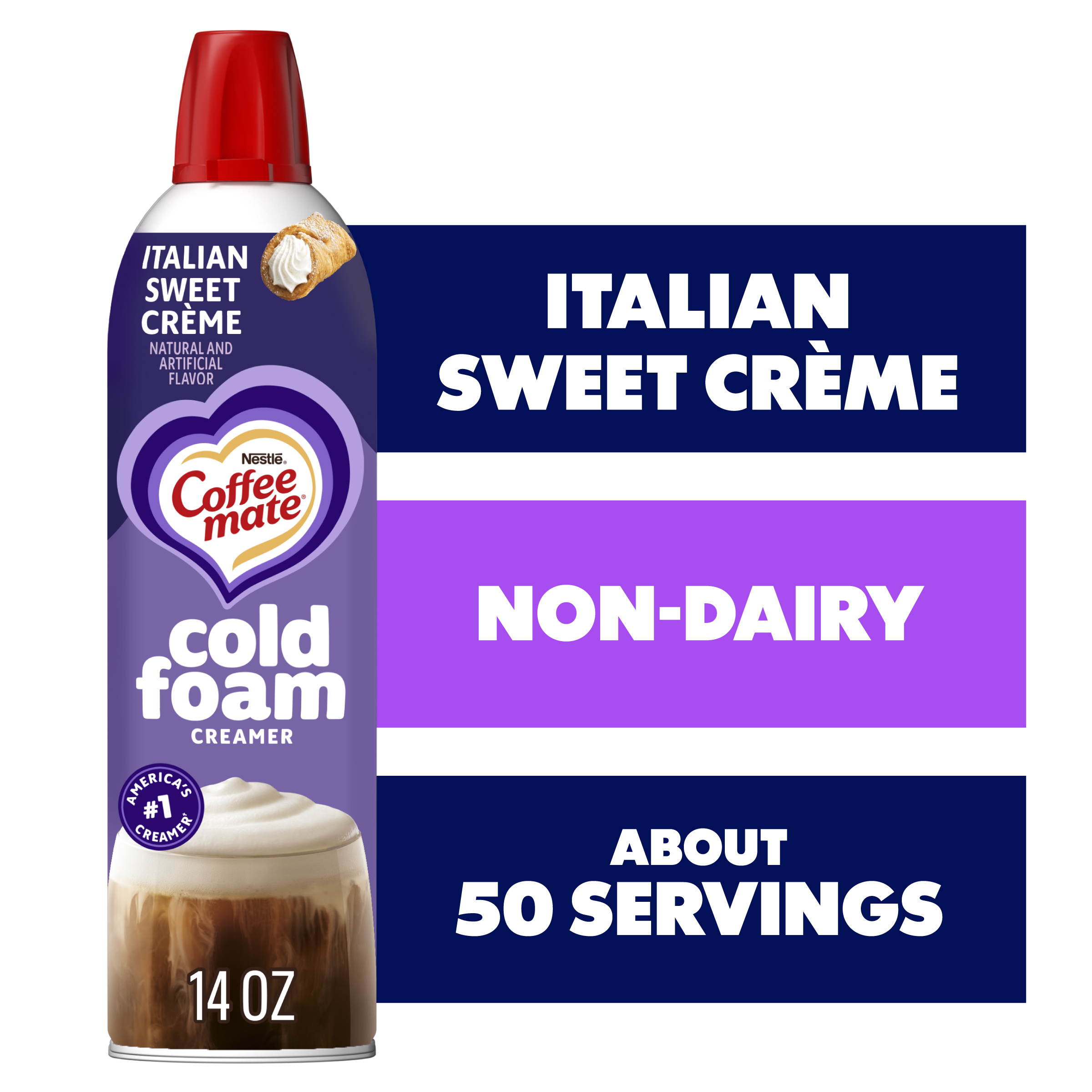 Coffee mate Italian Sweet Crème Flavored Cold Foam Creamer, Non