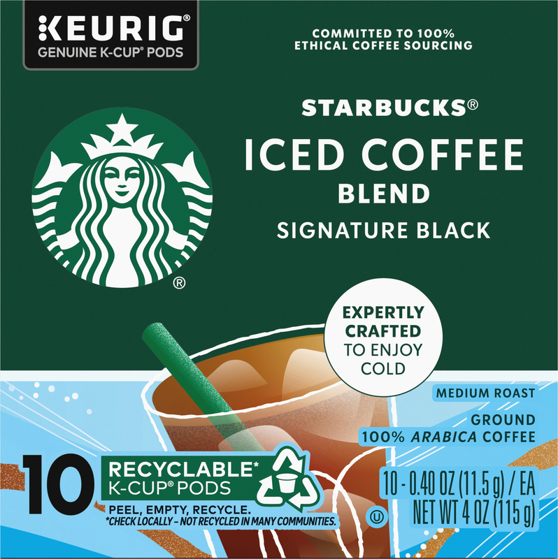 Starbucks K-Cup Coffee Pods, Medium Roast Iced Coffee Blend, Signature  Black for Keurig Brewers, 100% Arabica, 1 Box (10 Pods) | Giant Eagle |  Because It Matters | Grocery Store & Pharmacy