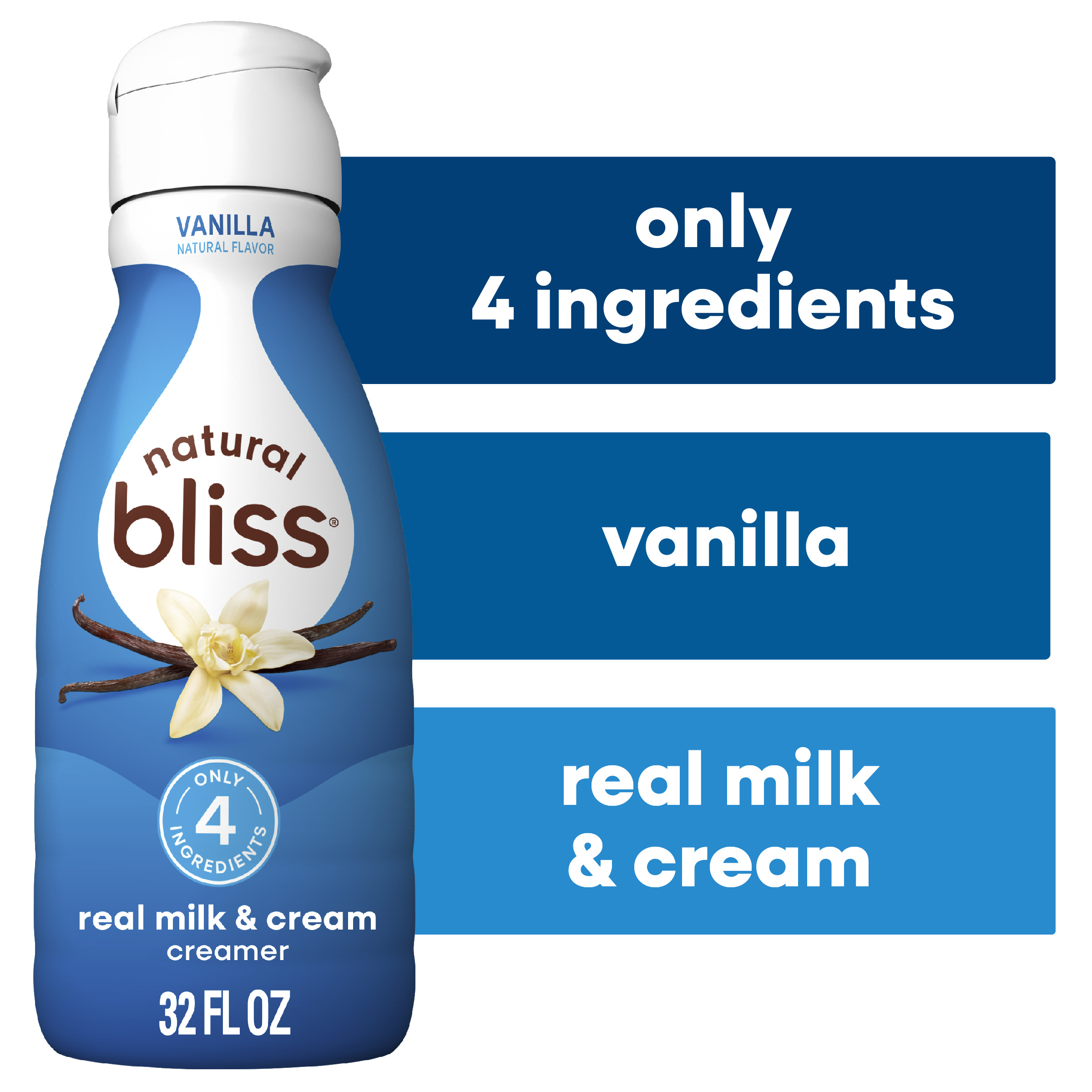 natural bliss Vanilla Flavored Creamer, Gluten Free Creamer, Iced