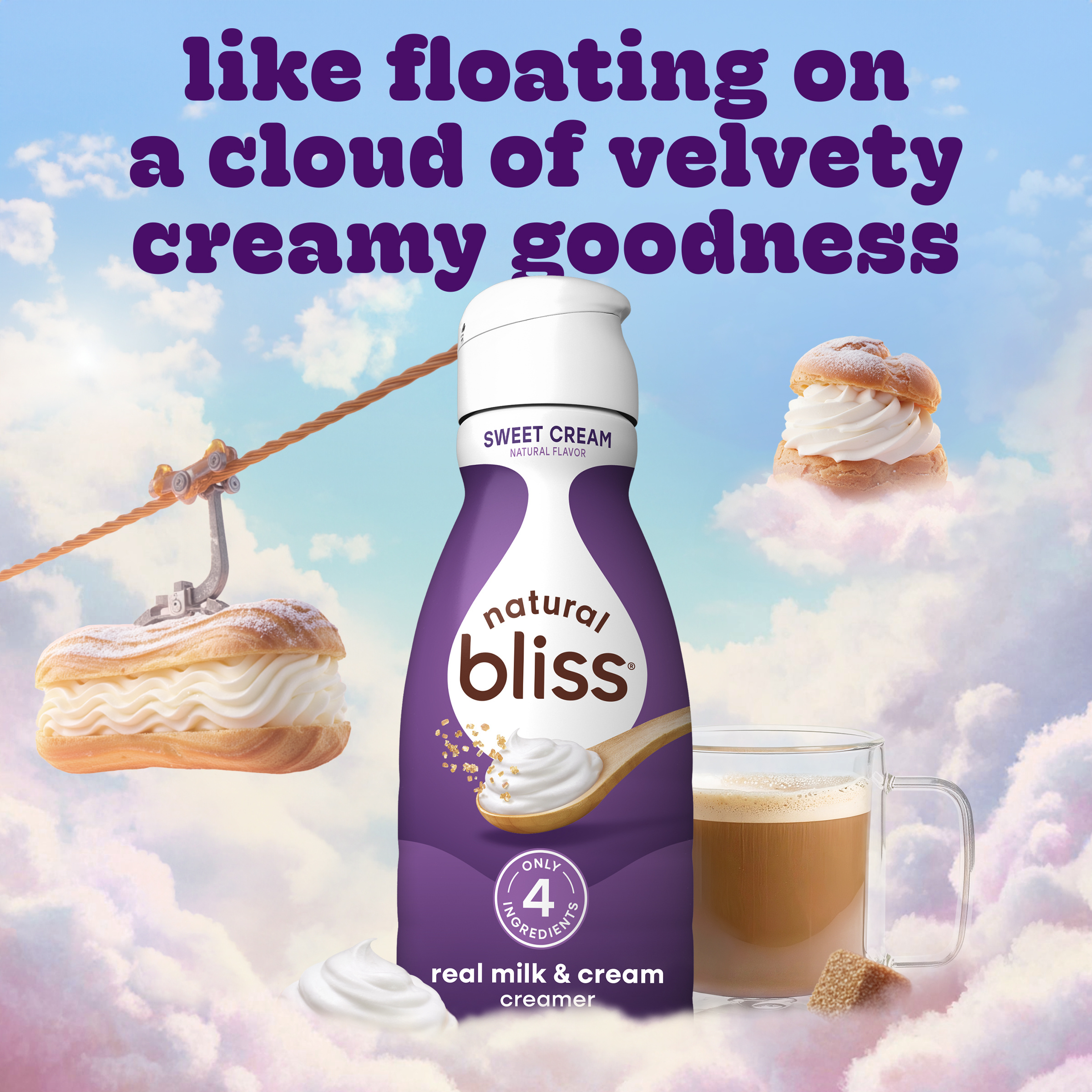 natural bliss Sweet Cream Flavored Creamer, Gluten Free Creamer