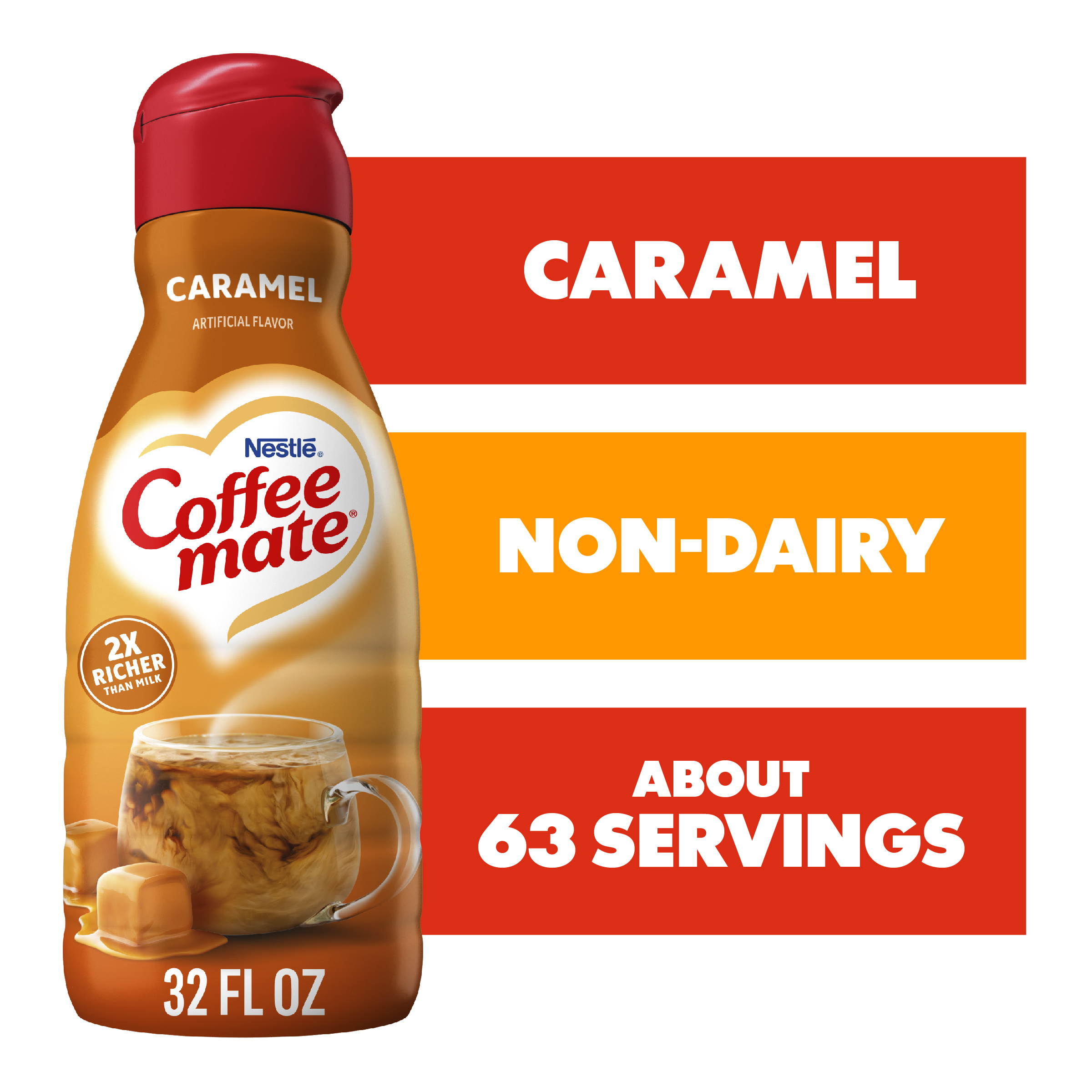 乳液・ミルク caramel Coffee mate Caramel Flavored Coffee Creamer, Non-Dairy, Gluten