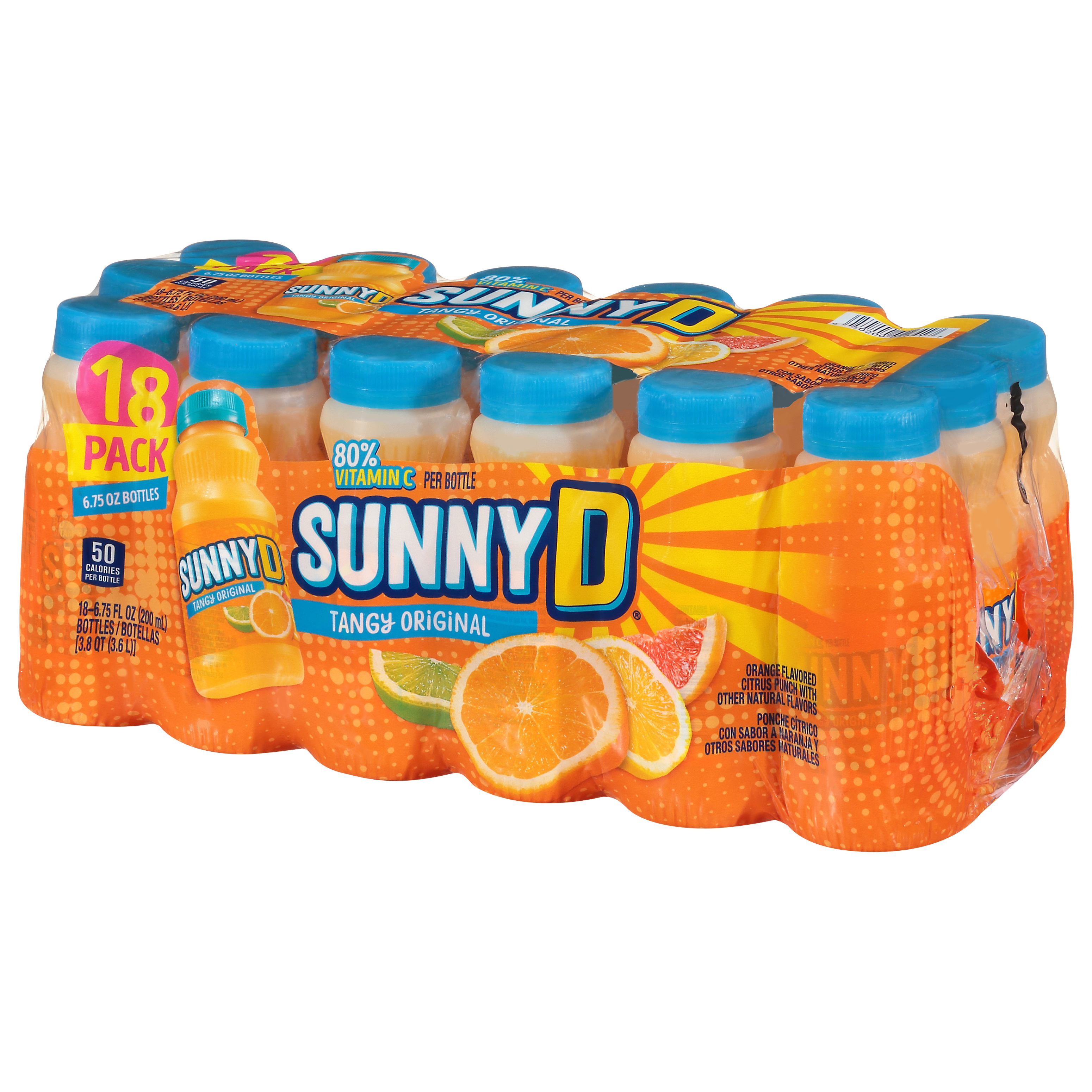 SUNNYD Tangy Original Shelf Stable Orange Juice Drink, 18 Count