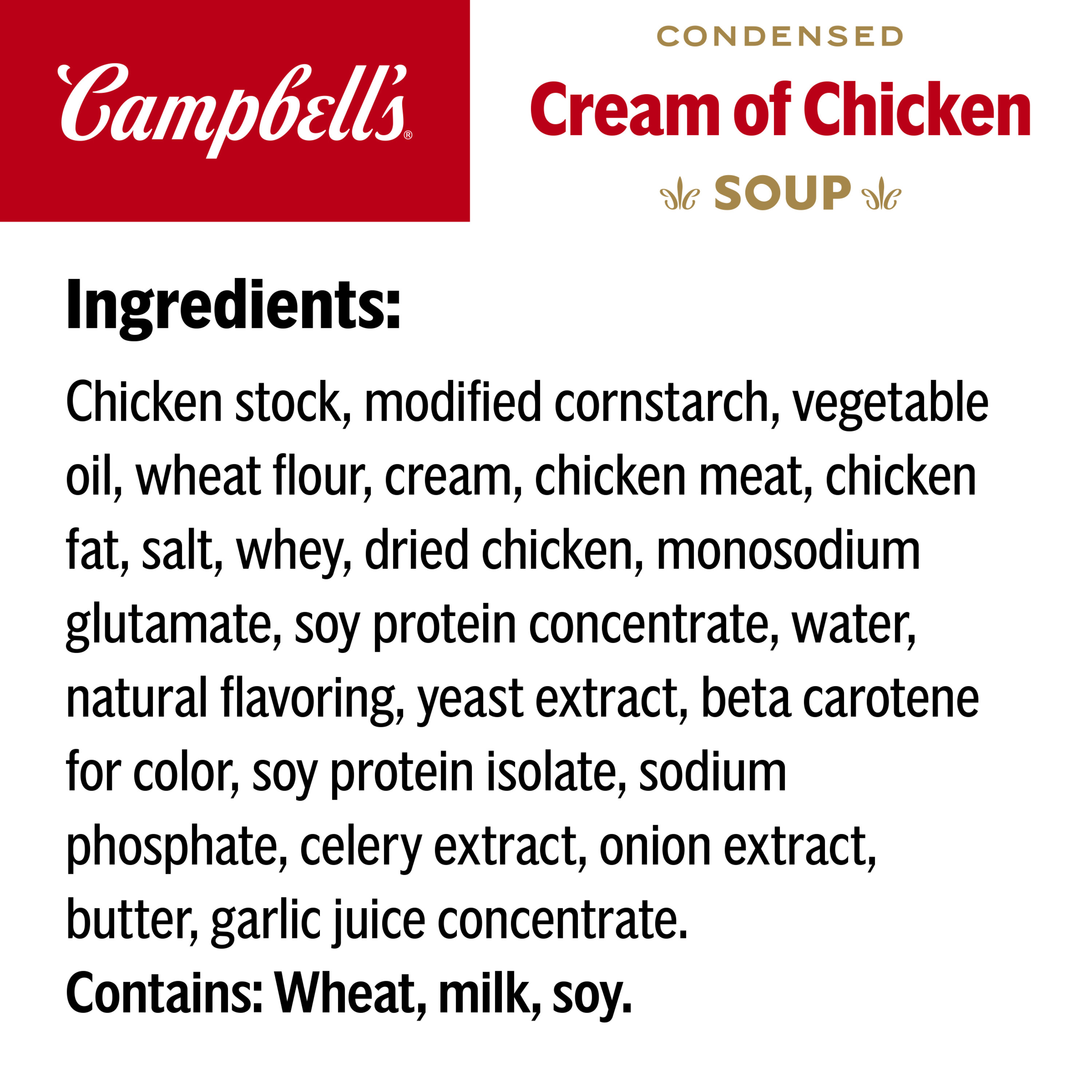 Campbell's Condensed Cream of Chicken Soup, 10.5 oz Can | Giant