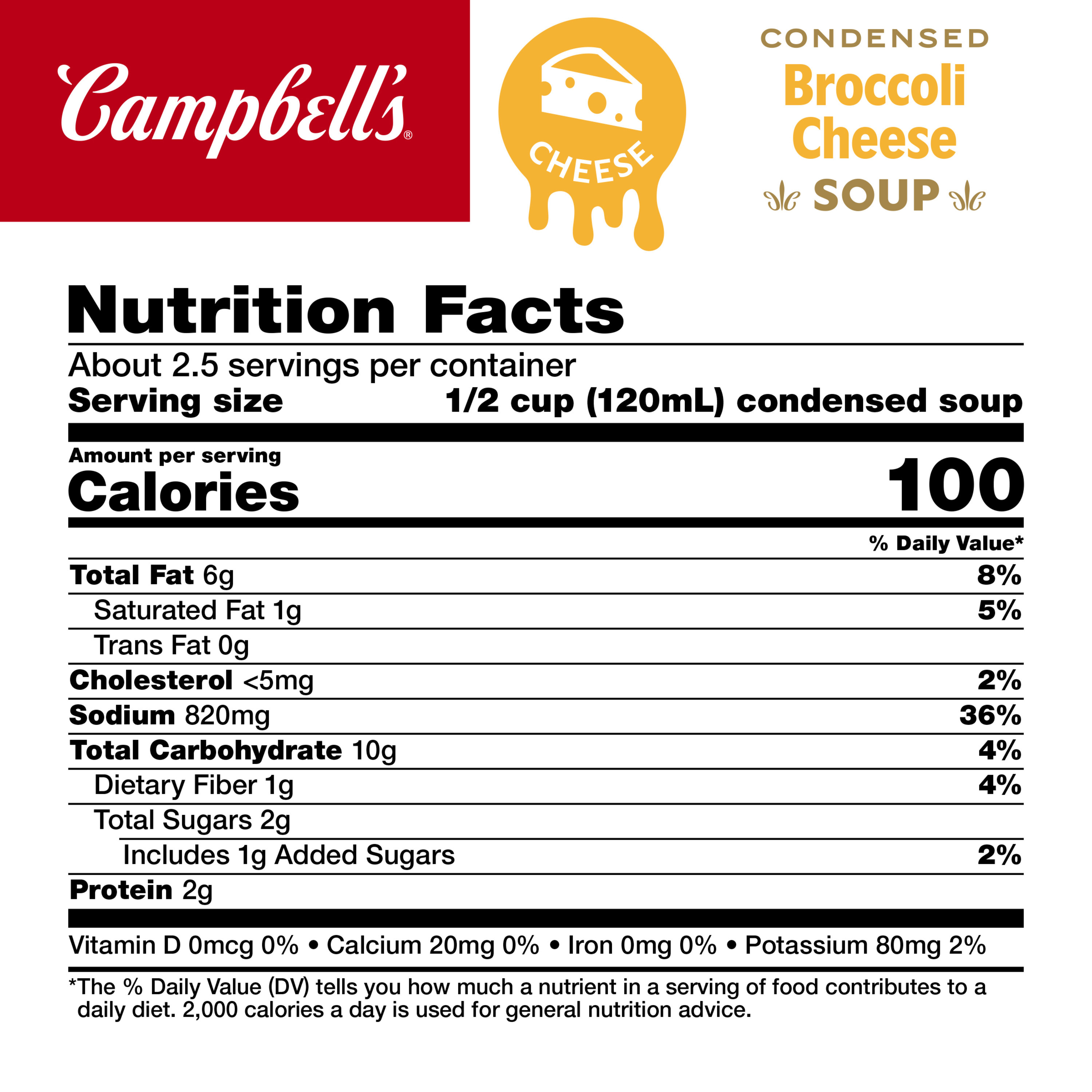Campbell's Condensed Broccoli Cheese Soup, 10.5 oz Can | Giant