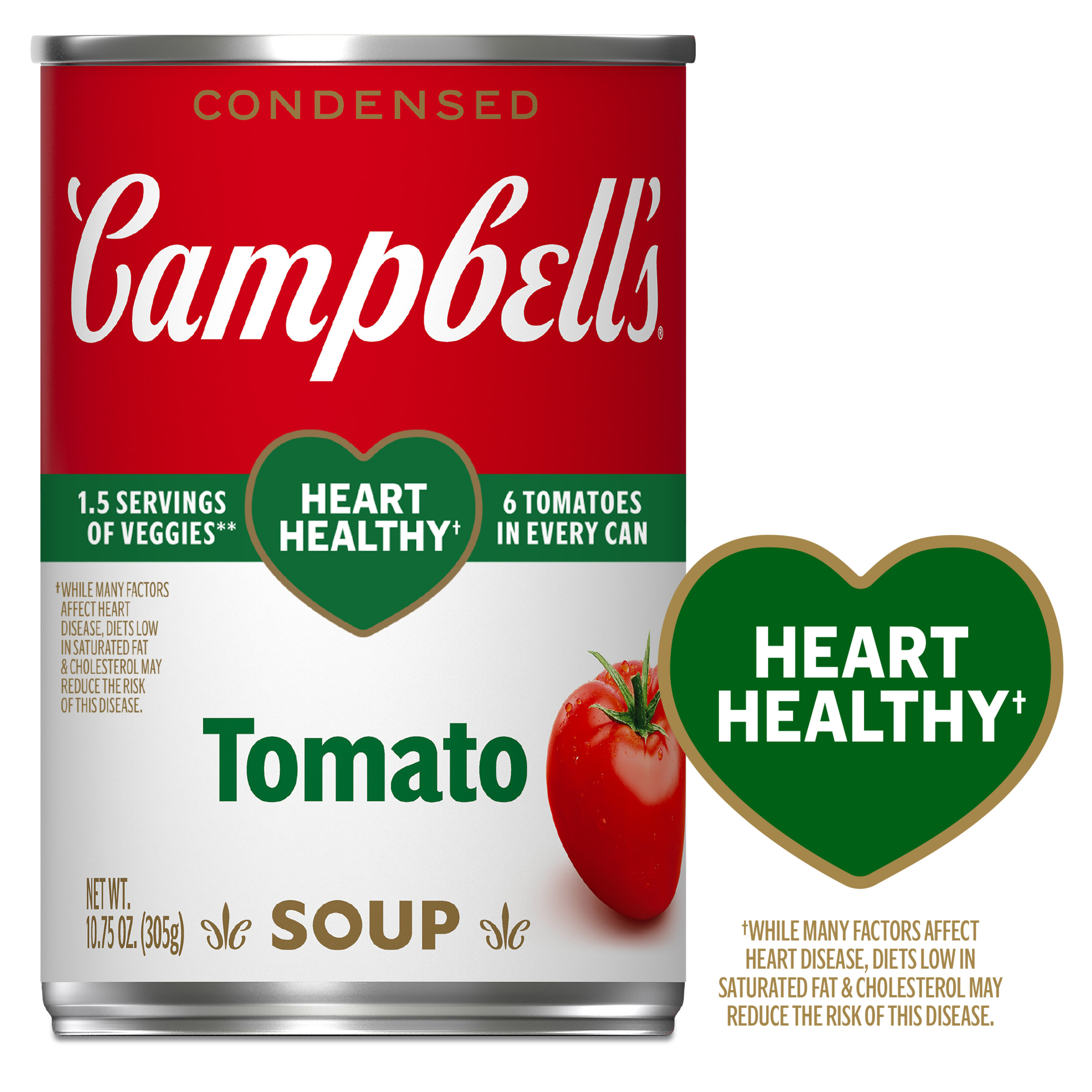 Campbell's Condensed Heart Healthy Tomato Soup, 10.75 oz Can