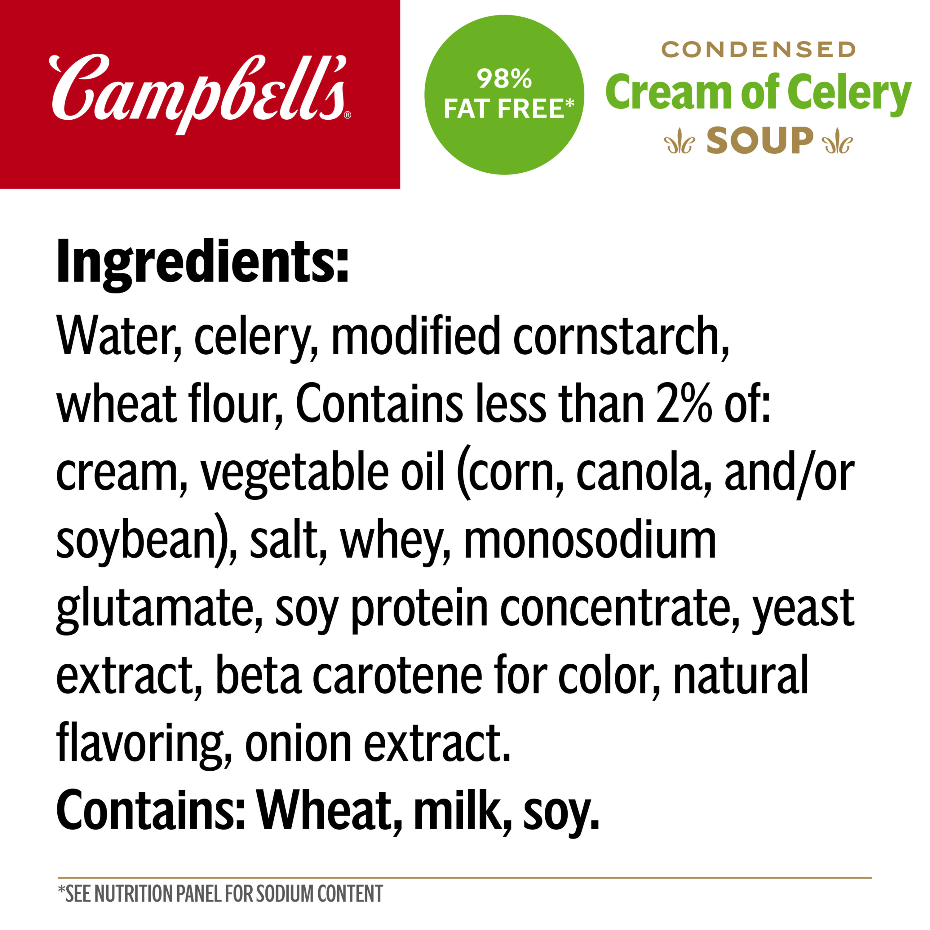 Campbell's Condensed 98% Fat Free Cream of Celery Soup, 10.5 oz