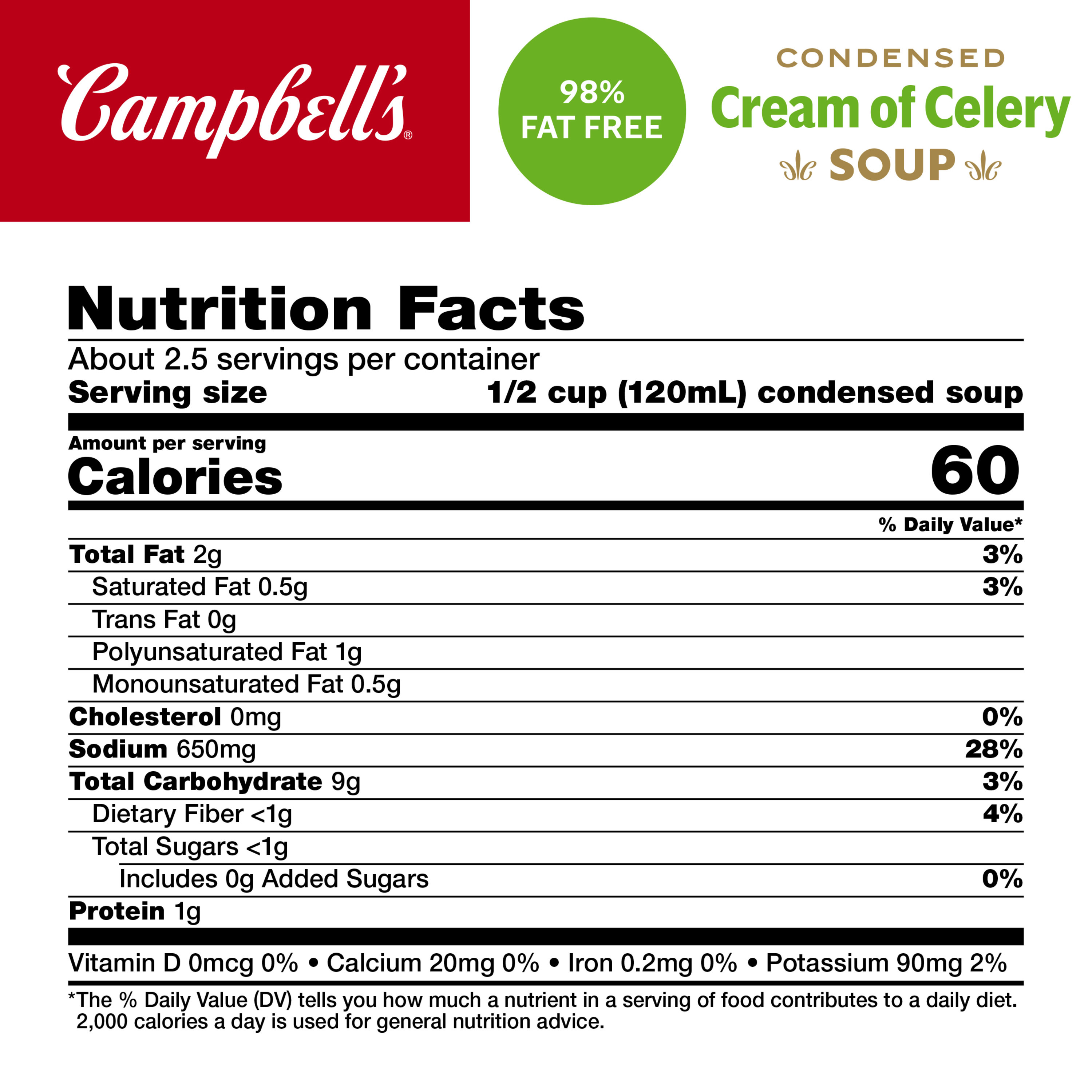 Campbell's Condensed 98% Fat Free Cream of Celery Soup, 10.5 oz