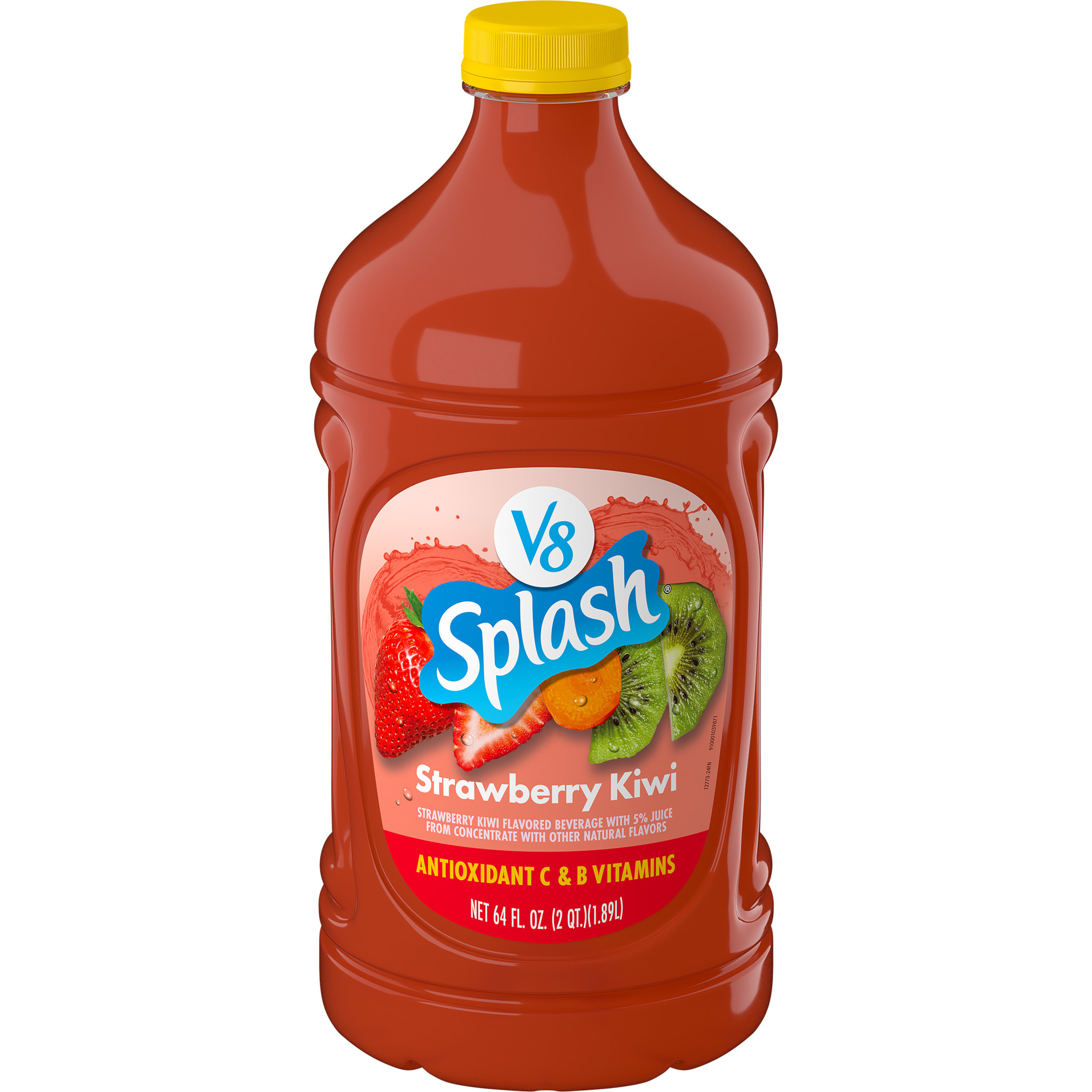 V8 Splash Strawberry Kiwi Flavored Beverage, 64 fl oz Bottle