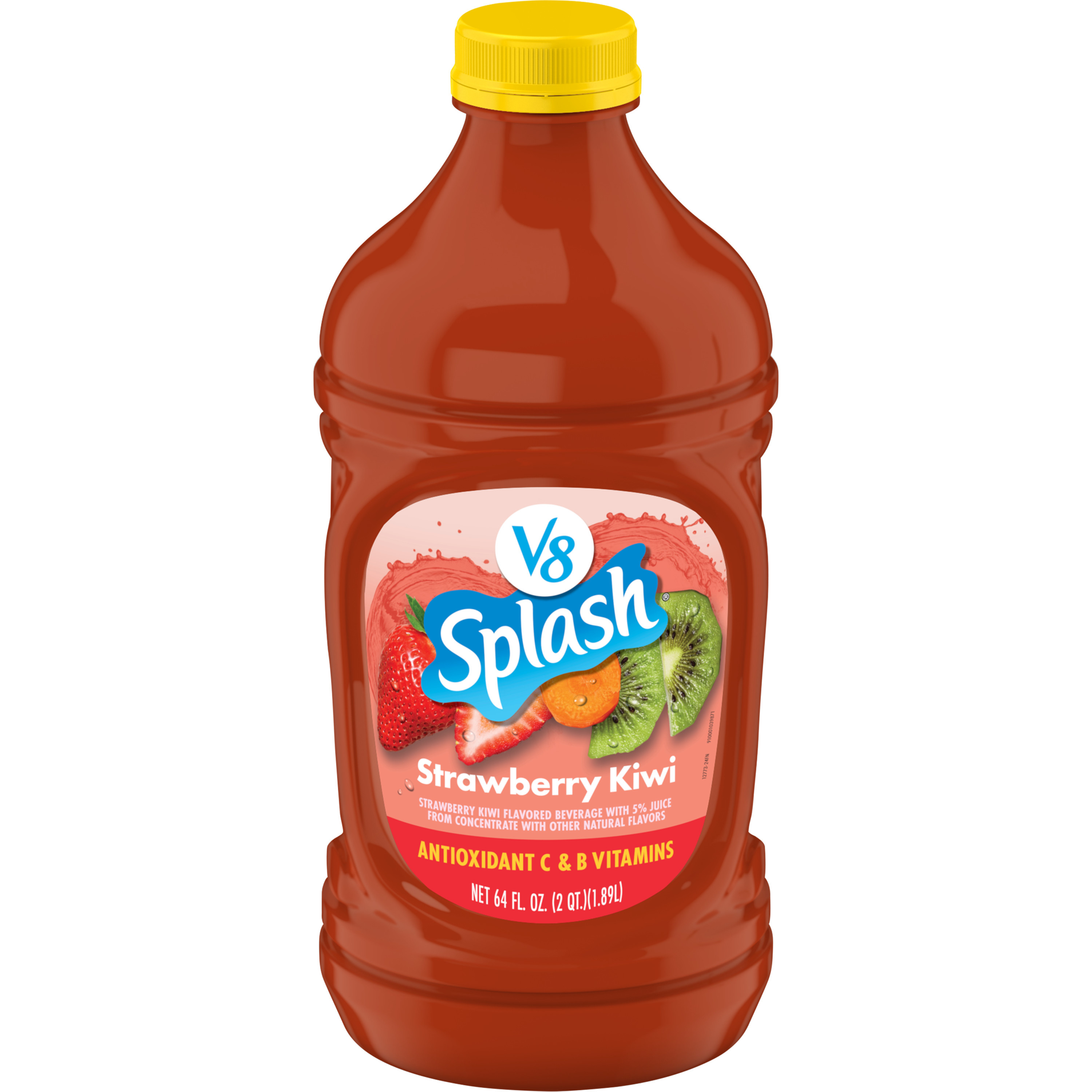 V8 Splash Strawberry Kiwi Flavored Beverage, 64 fl oz Bottle