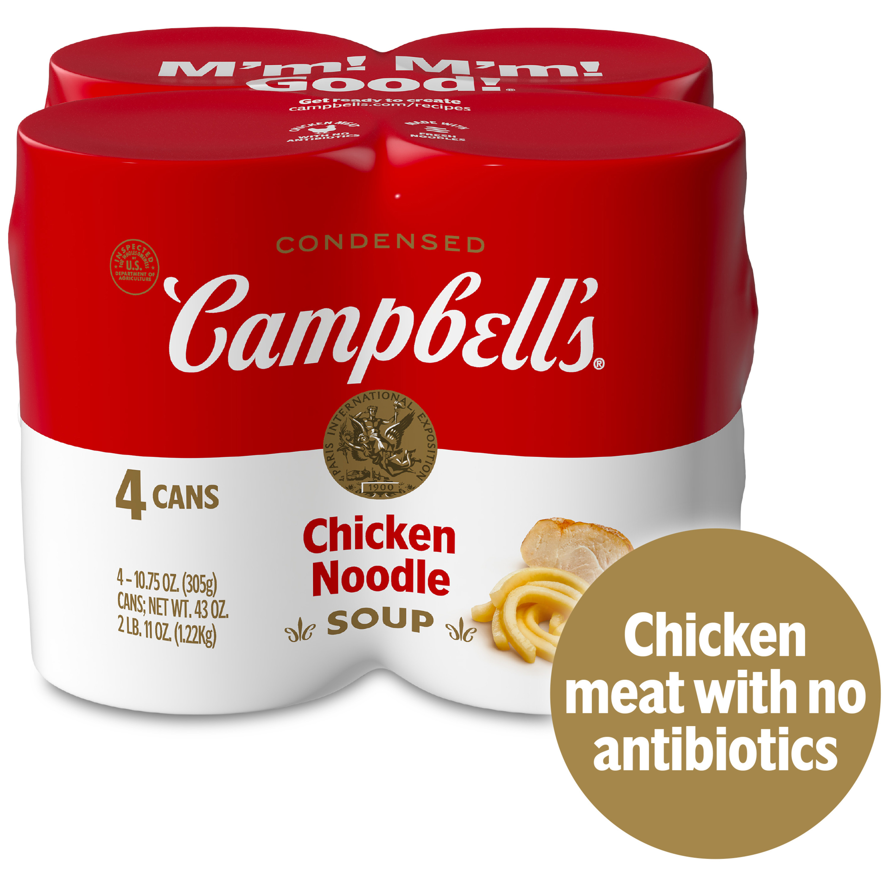 Campbell's Condensed Chicken Noodle Soup, 10.75 oz Can (4 Pack