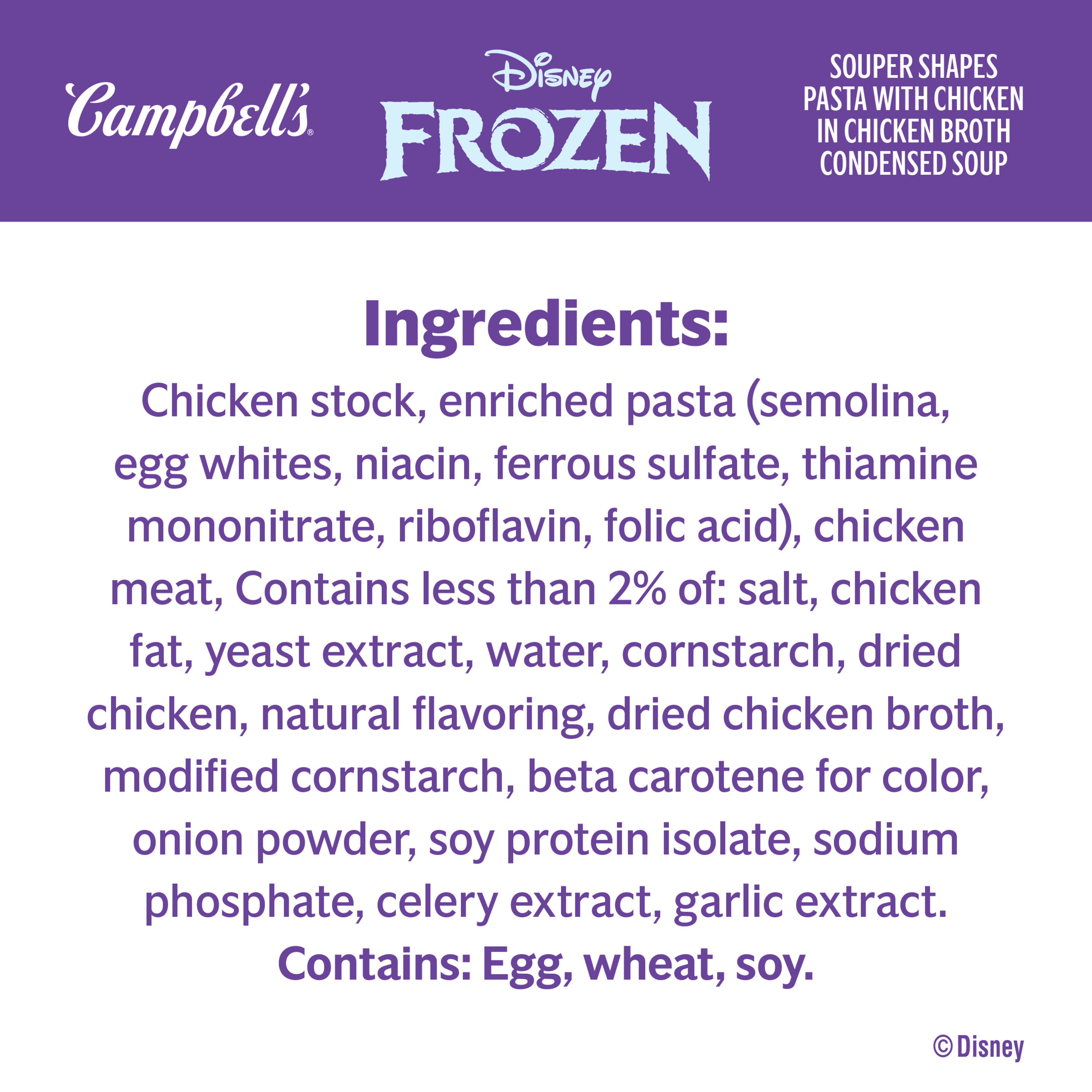 Campbell's Condensed Kids Soup, Disney Frozen Souper Shapes Pasta