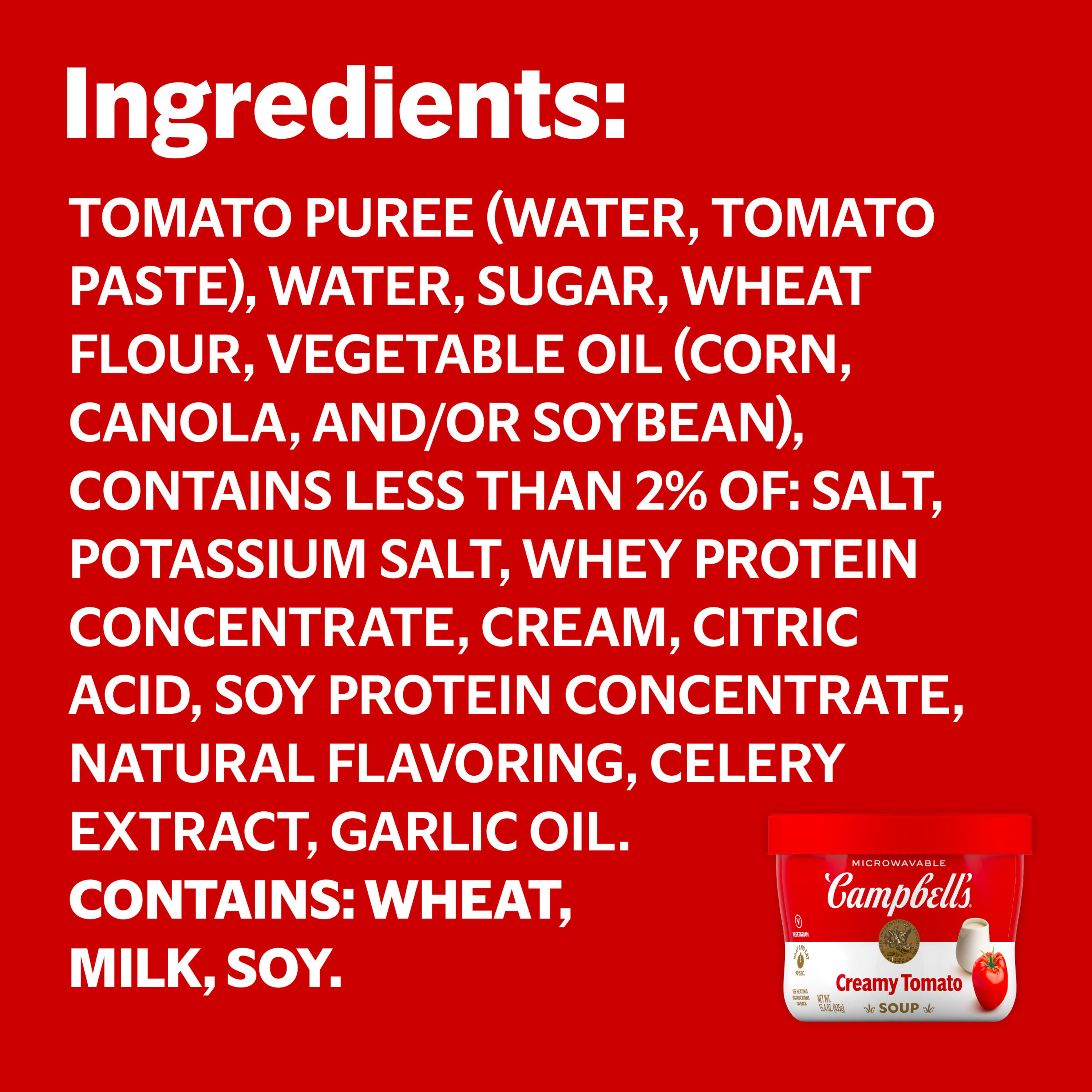 Campbell's Creamy Tomato Soup, 15.4 oz Microwavable Bowl | Giant