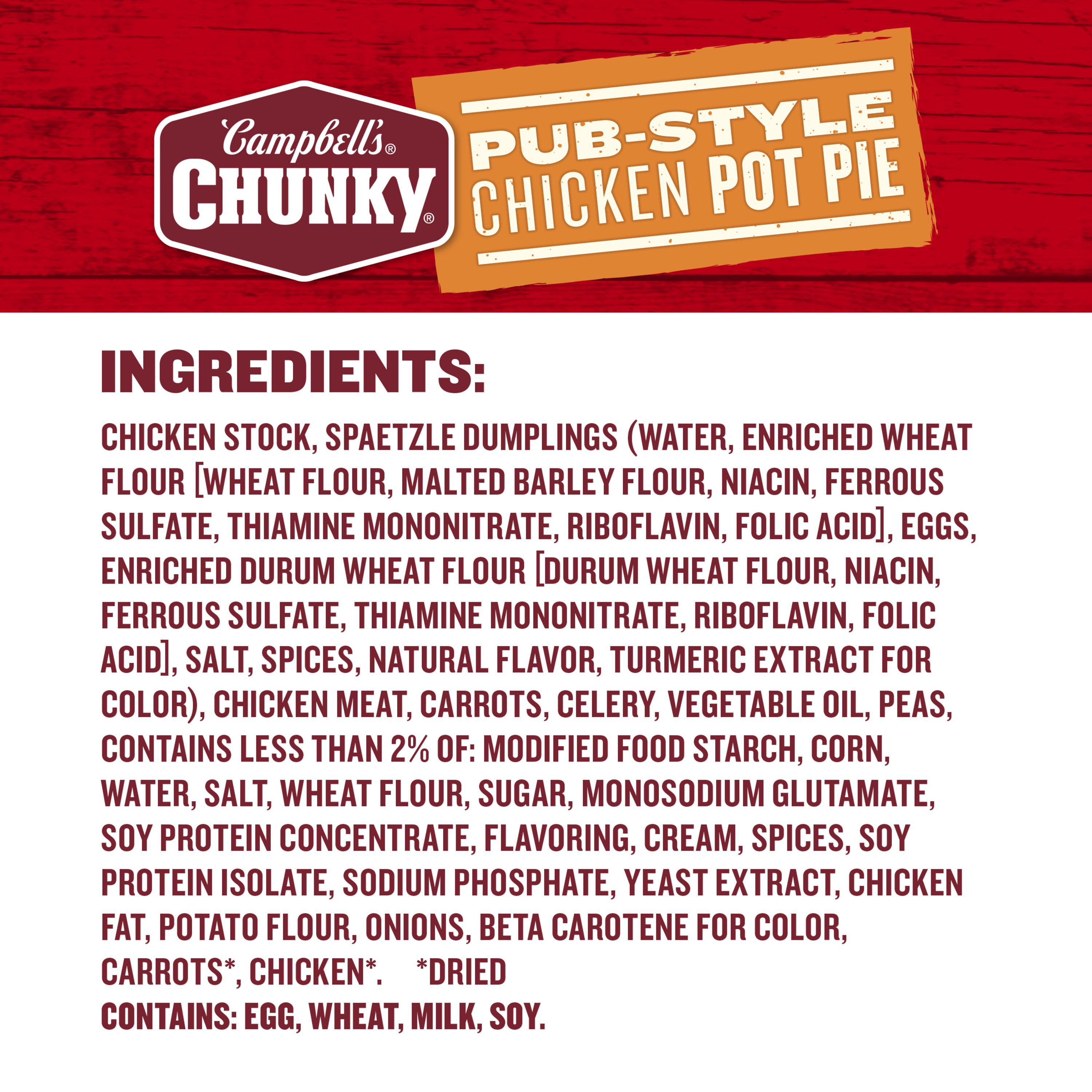Campbell's Chunky Soup, Pub-Style Chicken Pot Pie Soup, 18.8 oz