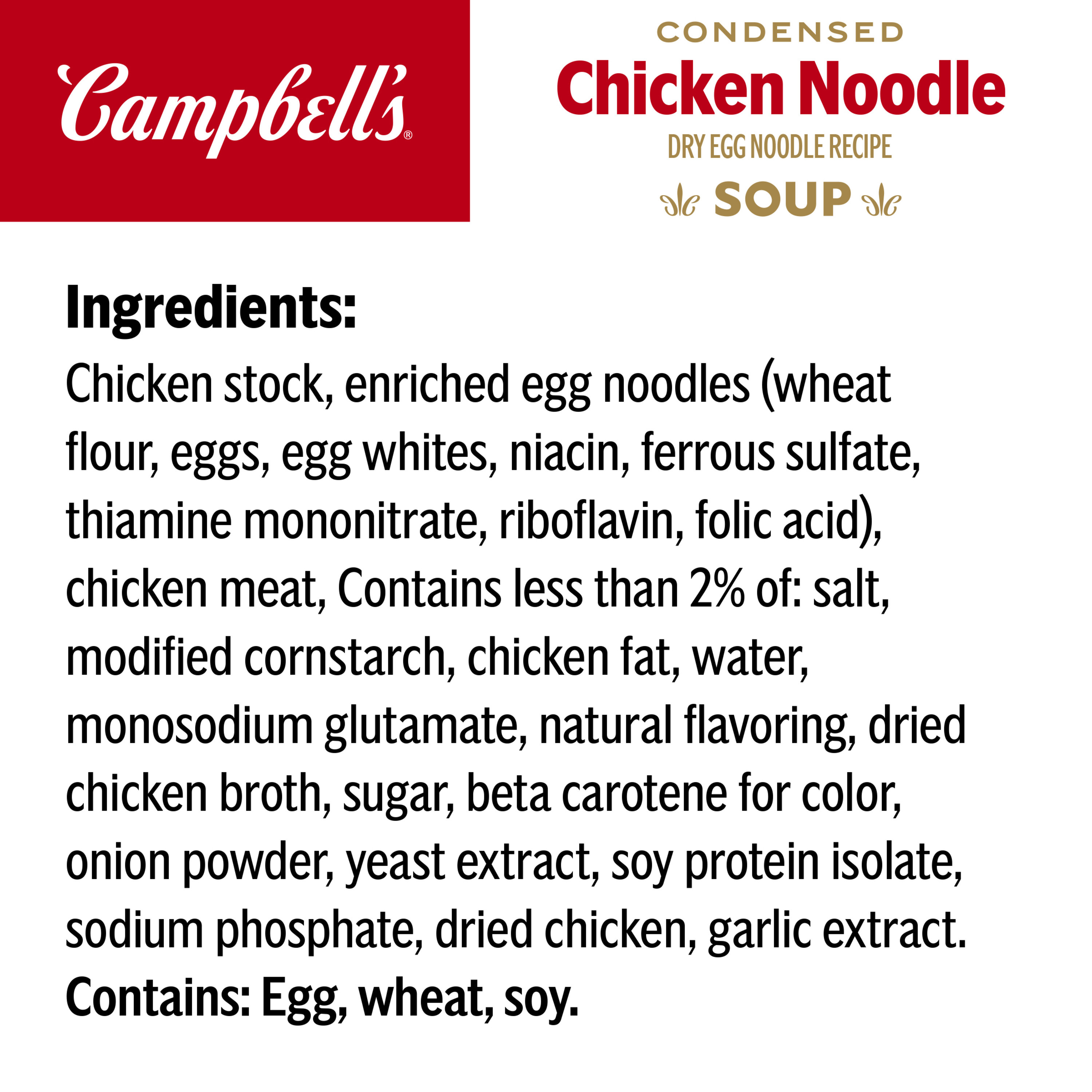 Campbell's Condensed Chicken Noodle Soup Dry Egg Noodle Recipe
