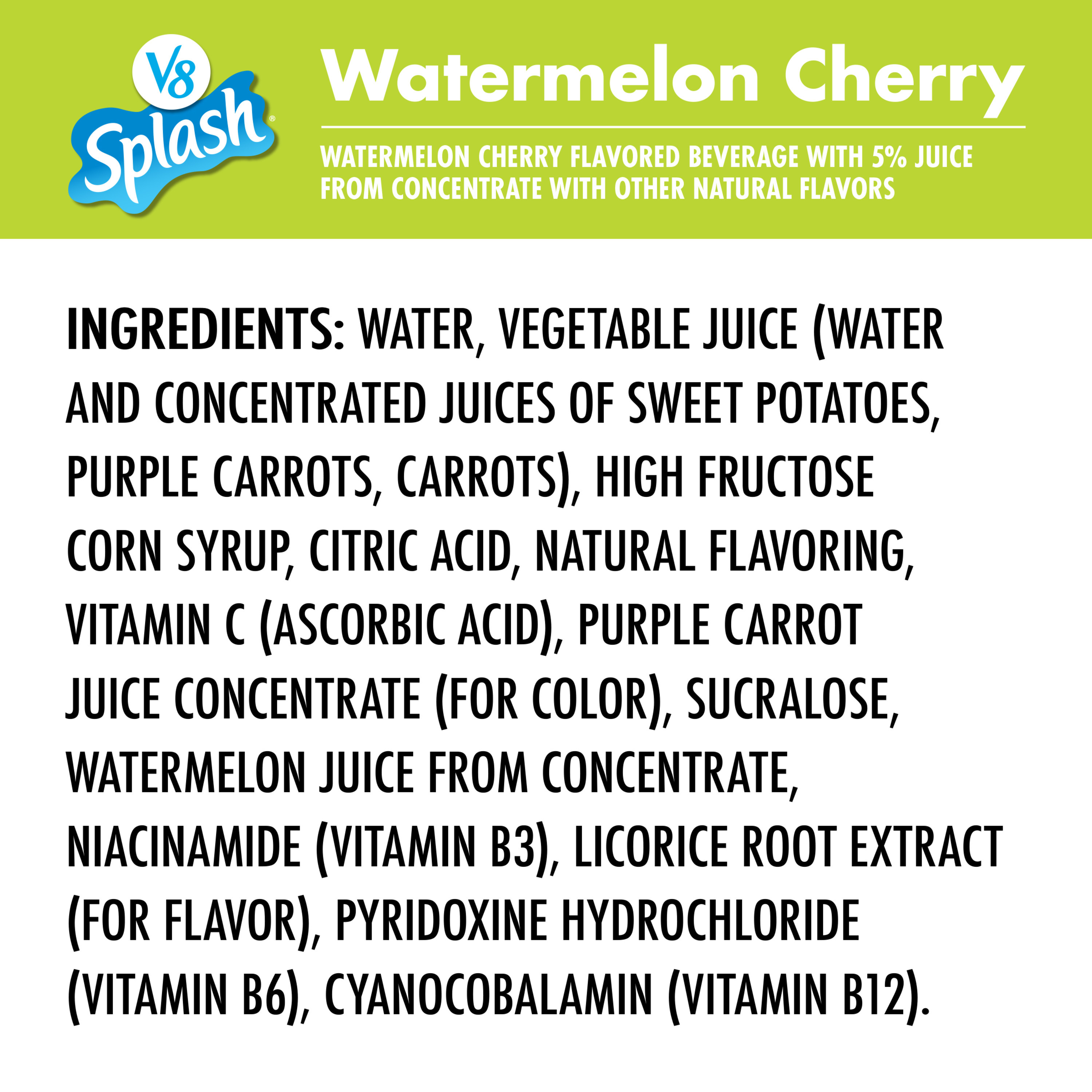 V8 Splash Watermelon Cherry Beverage, 64 fl oz Bottle | Giant