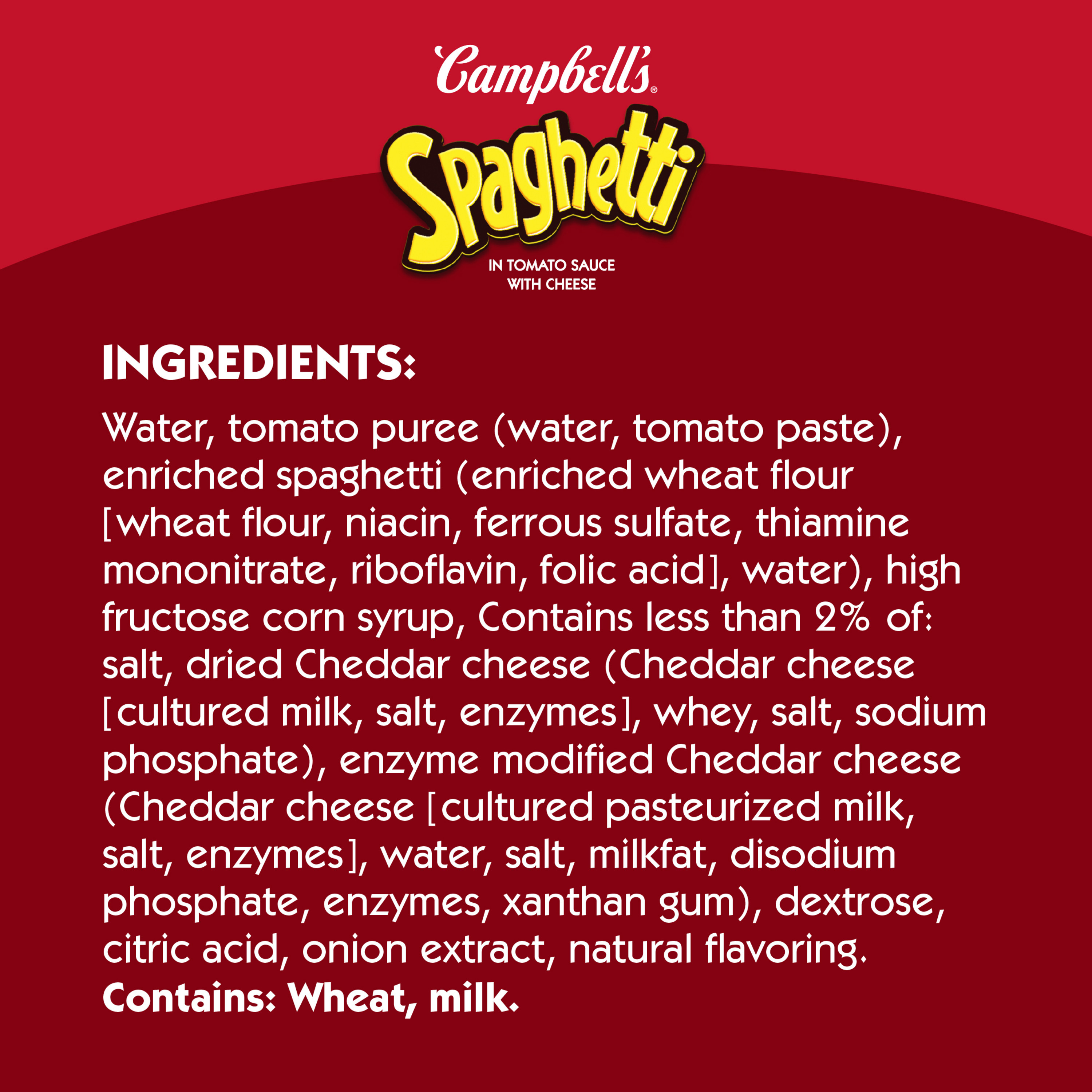Campbell's Spaghetti in Tomato Sauce with Cheese, 15.8 oz Can