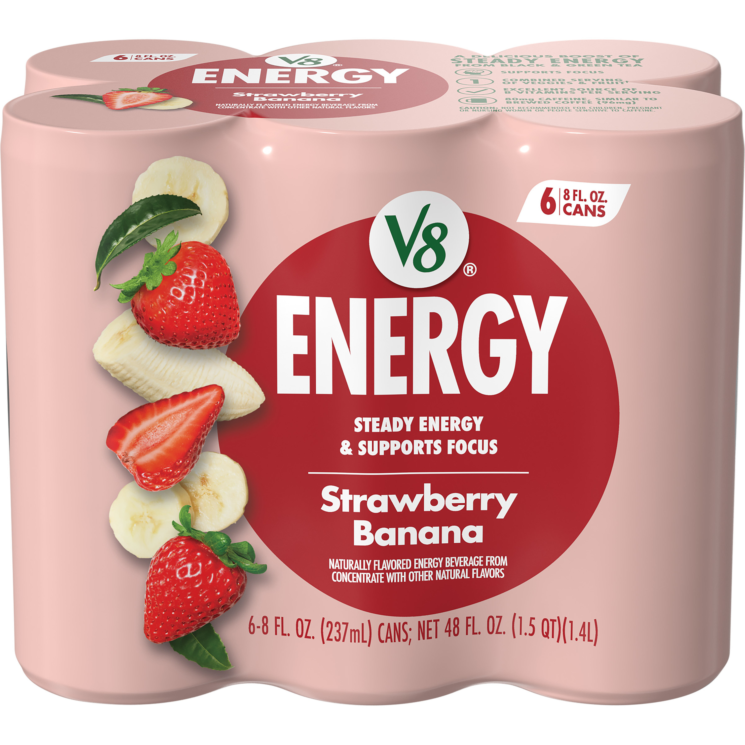 V8 Energy Black Cherry Energy Drink, 8 fl oz Can (6 Pack) | Giant