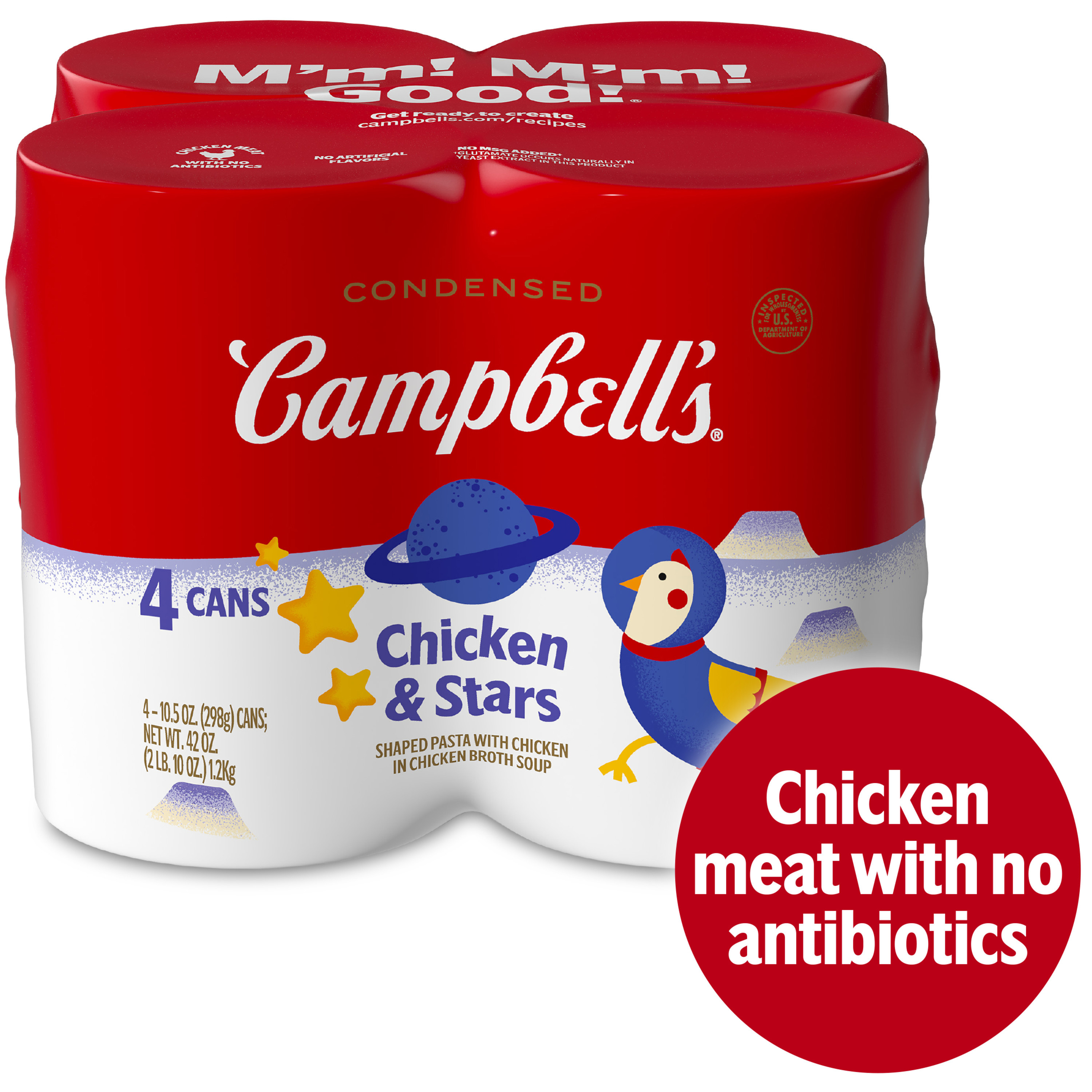 Campbell's Condensed Kids Chicken and Stars Soup, 10.5 oz Can (4