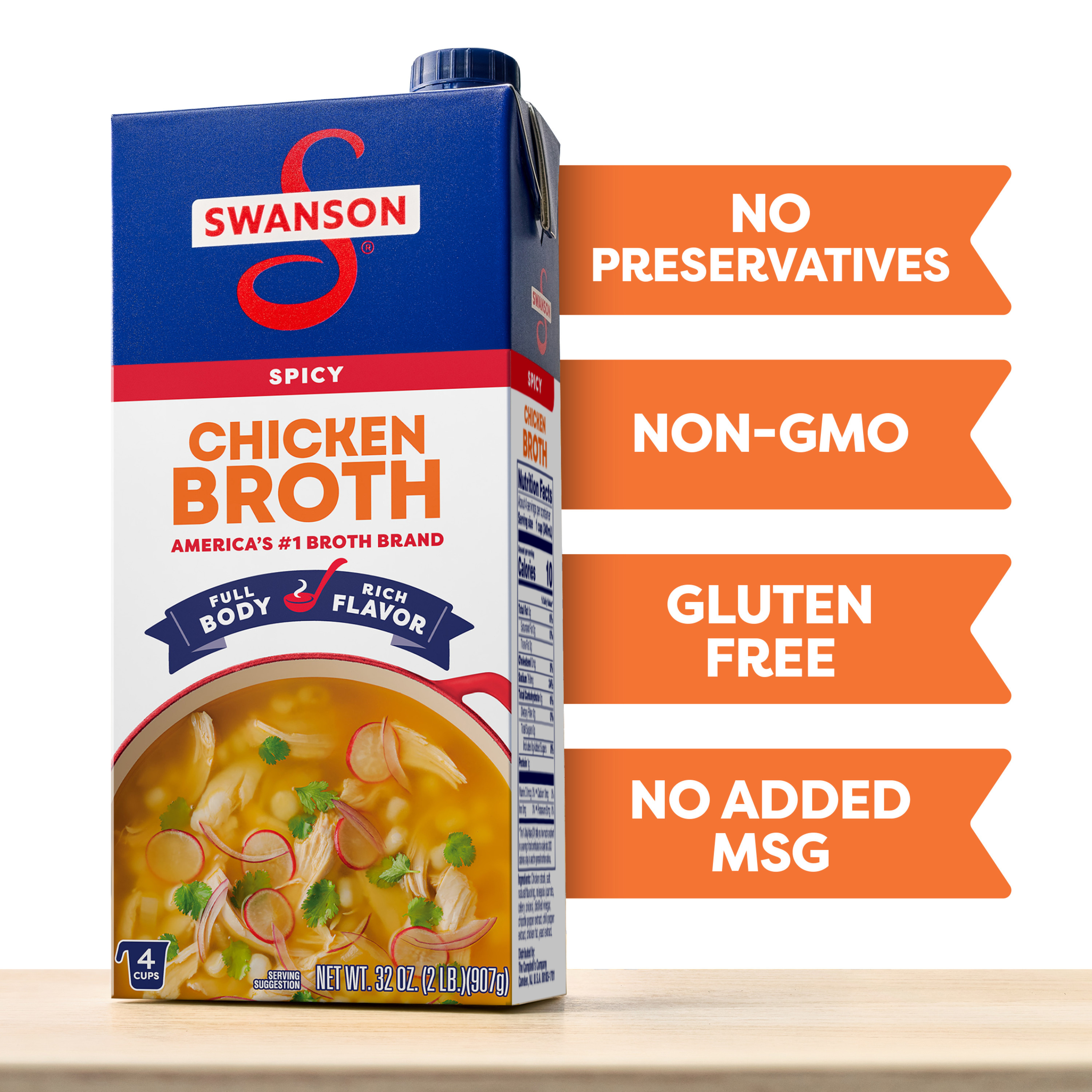 Swanson Spicy Chicken Broth, 32 oz Carton | Giant Eagle | Because