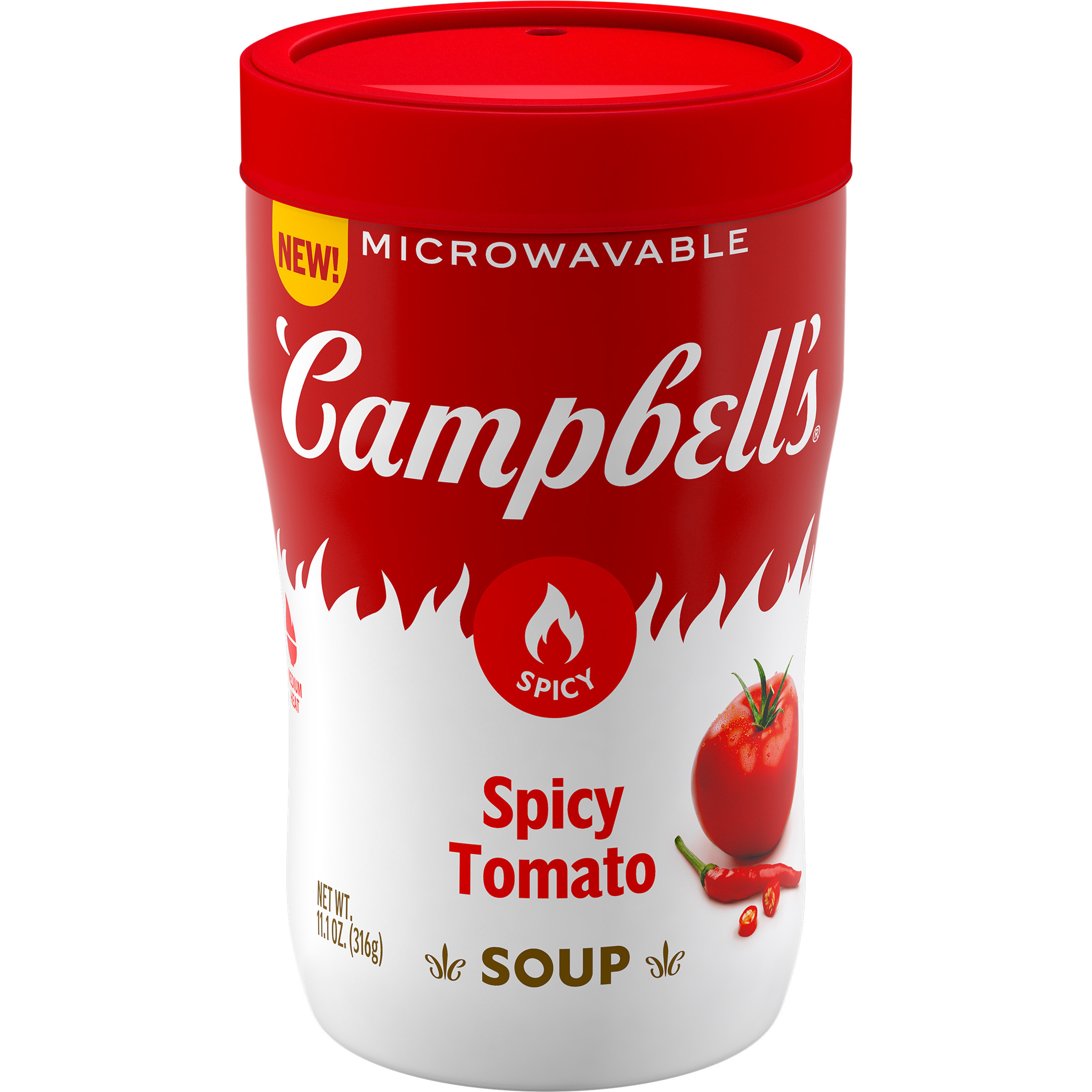 Campbell's Sipping Soup, Spicy Tomato Soup, 11.1 oz Microwavable
