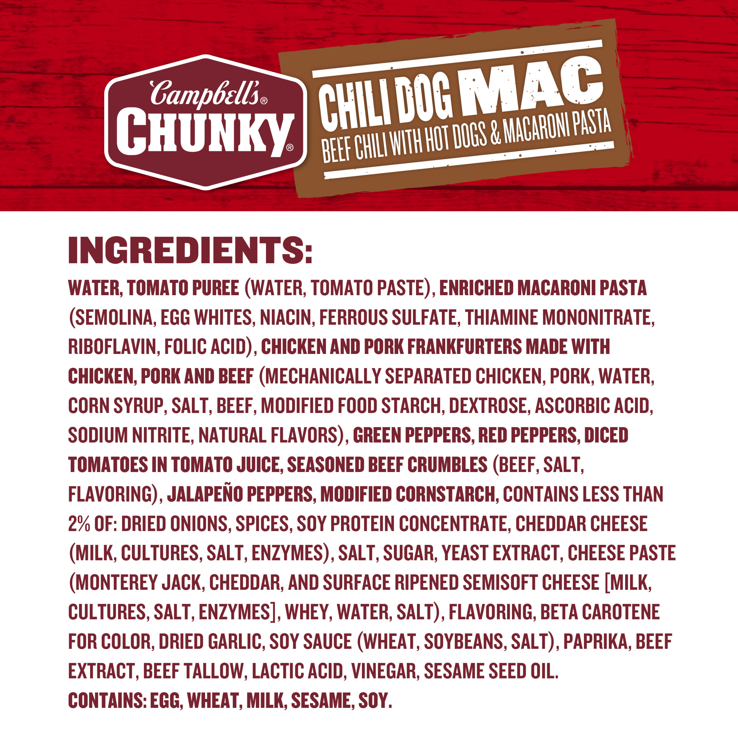 Campbell's Chunky Chili Dog Mac Soup, 18.8 oz Can | Giant Eagle