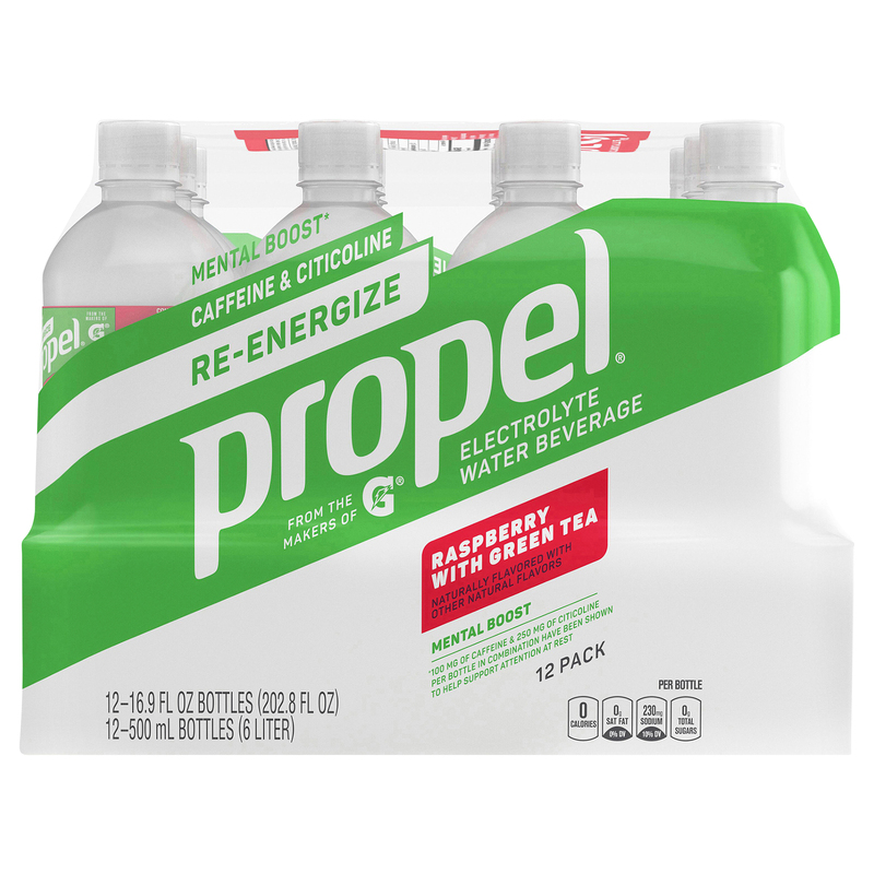 Propel Electrolyte Water Beverage, Raspberry with Green Tea