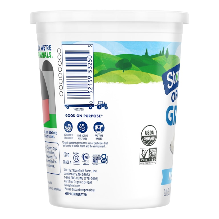 Stonyfield Organic Greek Nonfat Yogurt, Plain Giant Eagle
