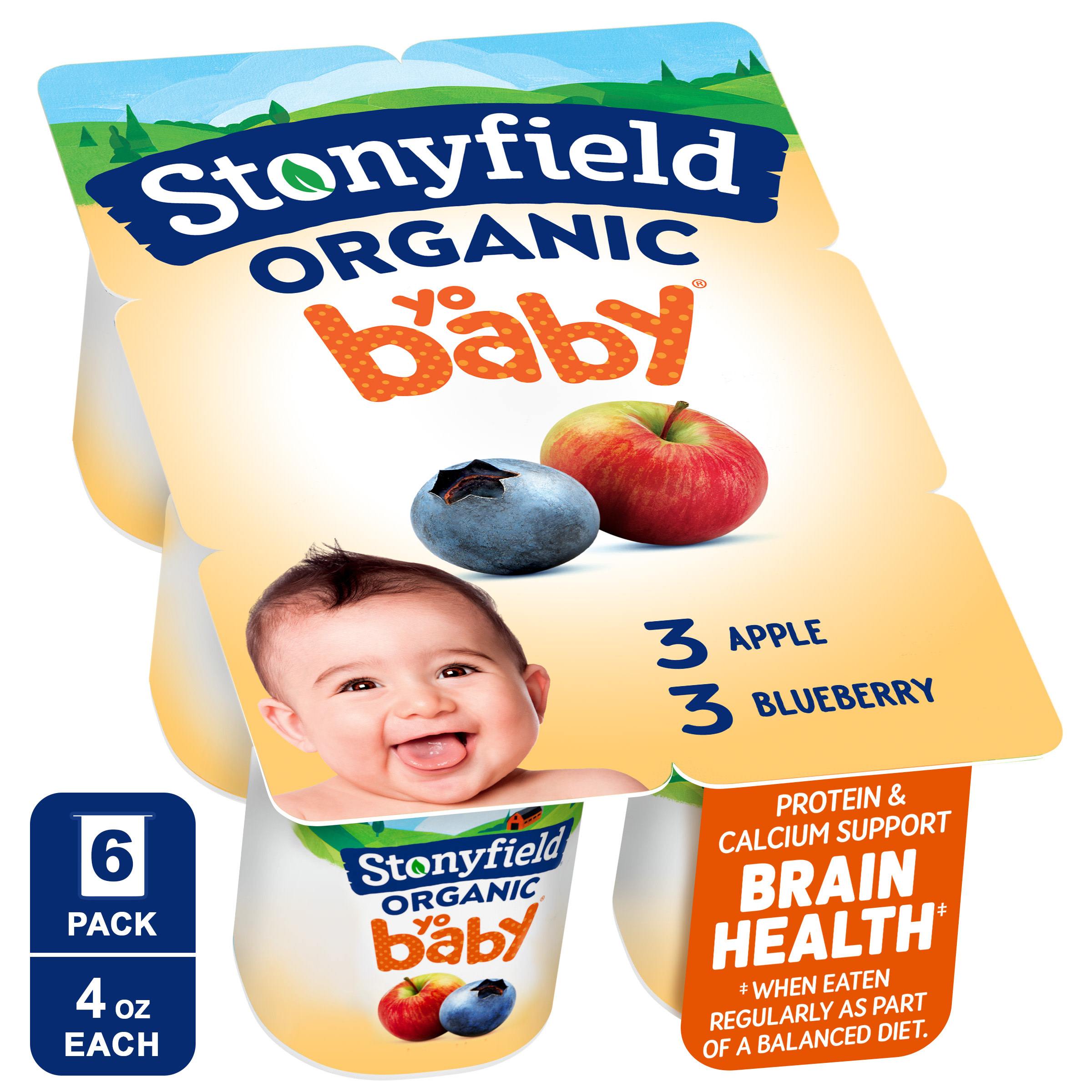 Stonyfield Organic YoBaby Whole Milk Baby Yogurt Cups, Apple