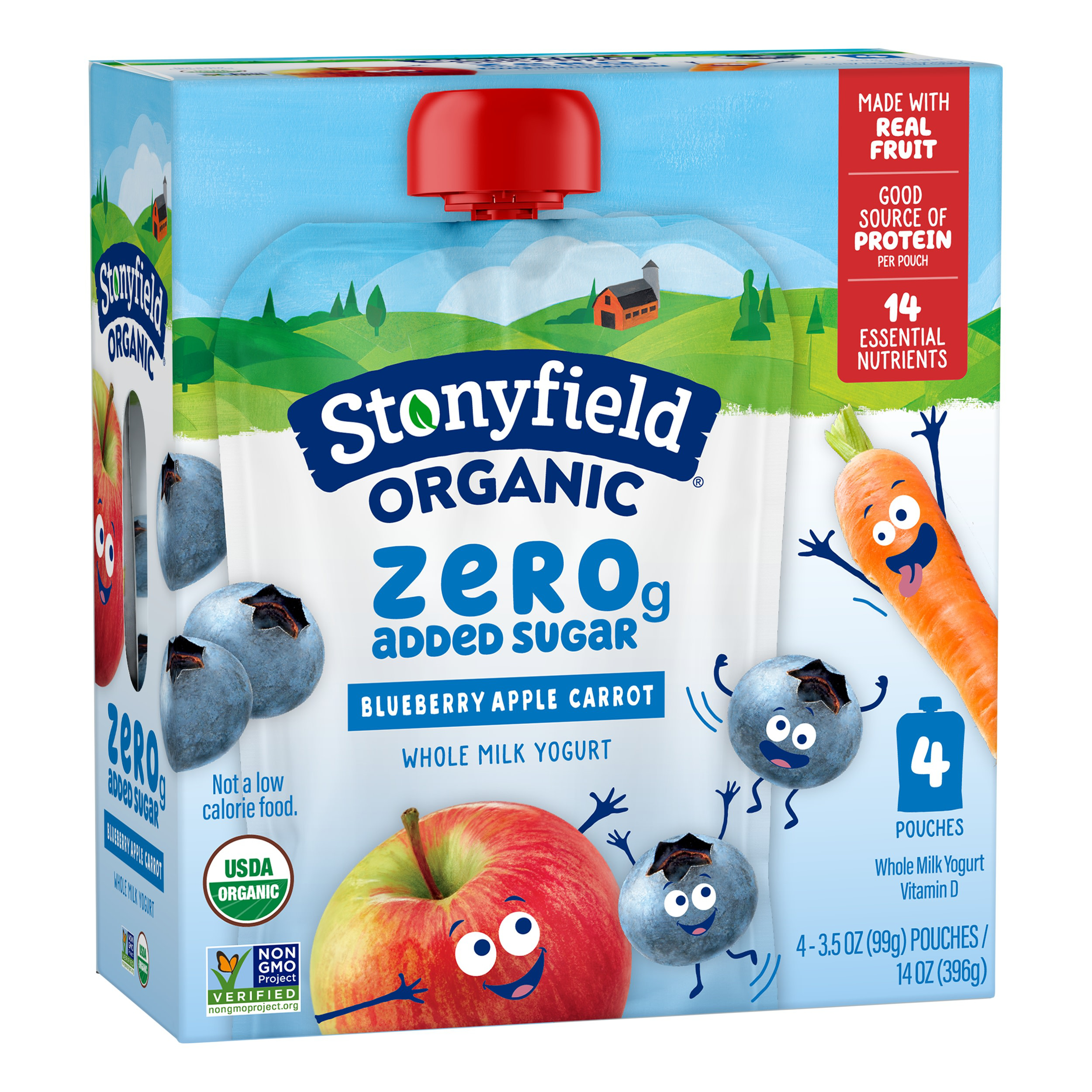 Stonyfield Organic Kids Zero Grams Added Sugar Blueberry Apple