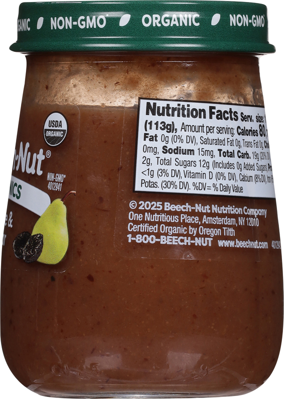 Beech-Nut Organics Stage Organic Baby Food Prunes Pears, oz - Main Image