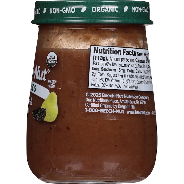 Beech-Nut Organics Stage Organic Baby Food Prunes Pears, oz