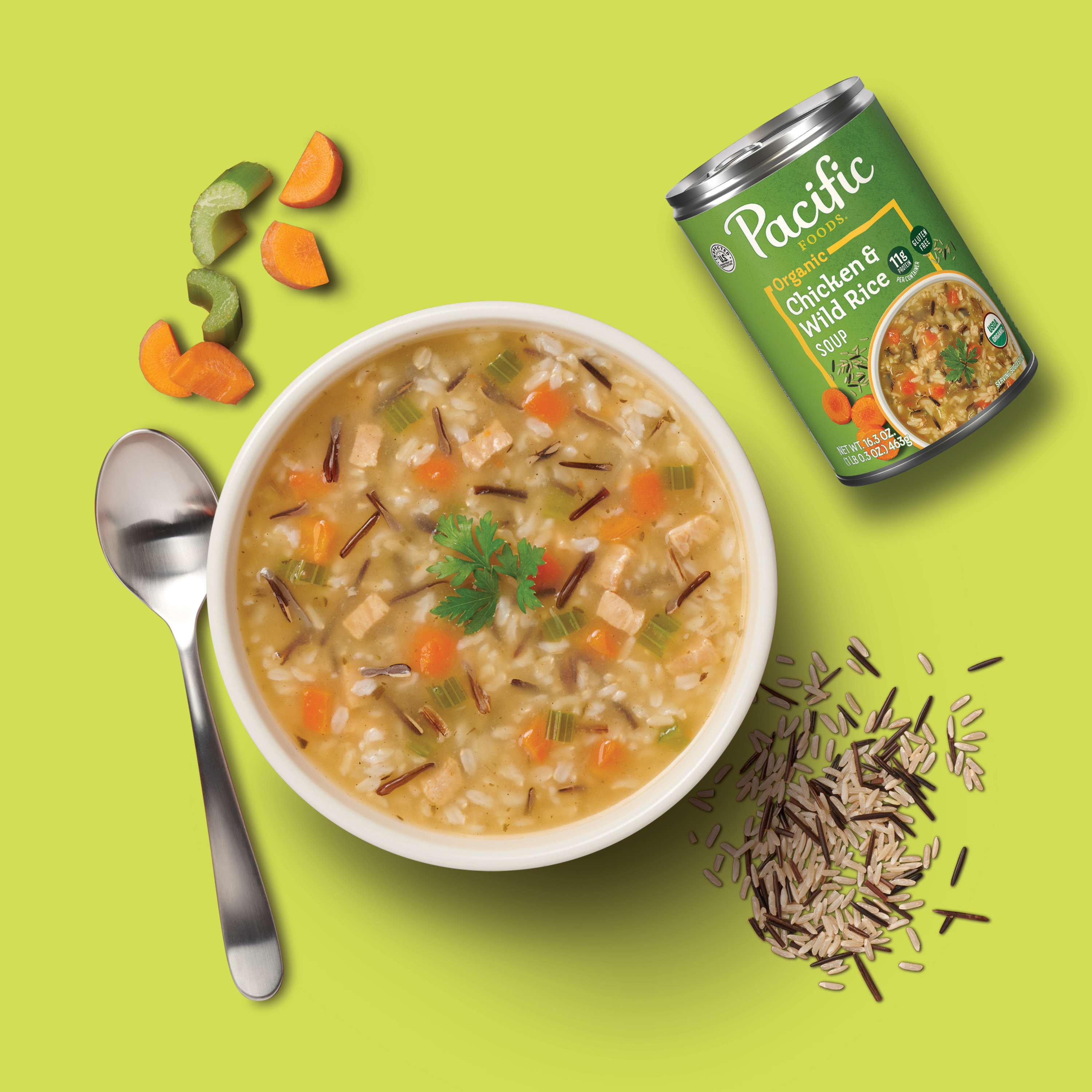 Pacific Foods Organic Chicken and Wild Rice Soup, 16.3 oz Can