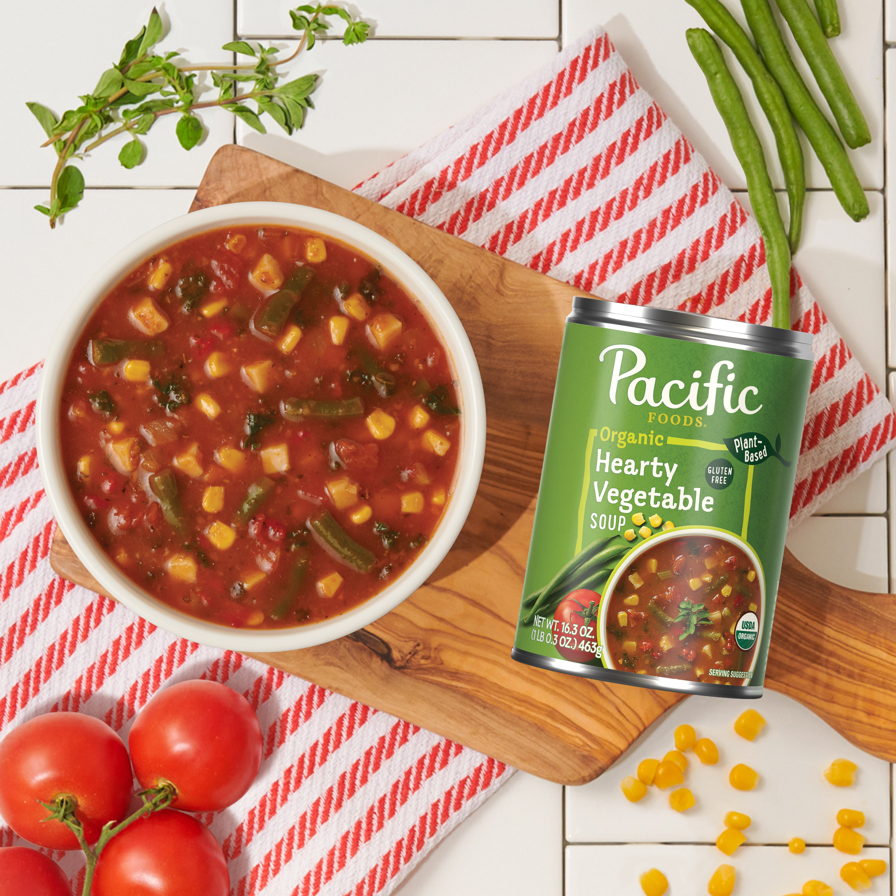 Pacific Foods Organic Hearty Vegetable Soup, Plant Based, 16.3 oz