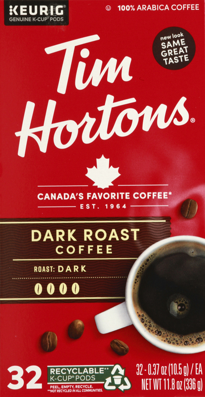 Tim Hortons Coffee, 100% Arabica, Dark Roast, K-Cup