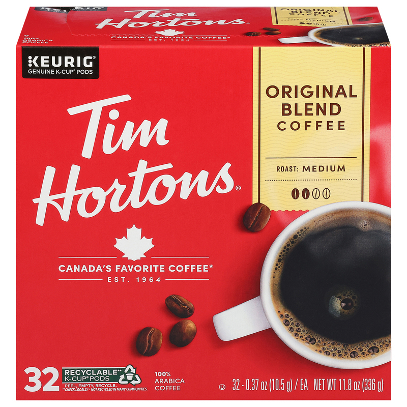Tim Hortons Coffee, 100% Arabica, Medium Roast, Original Blend, K