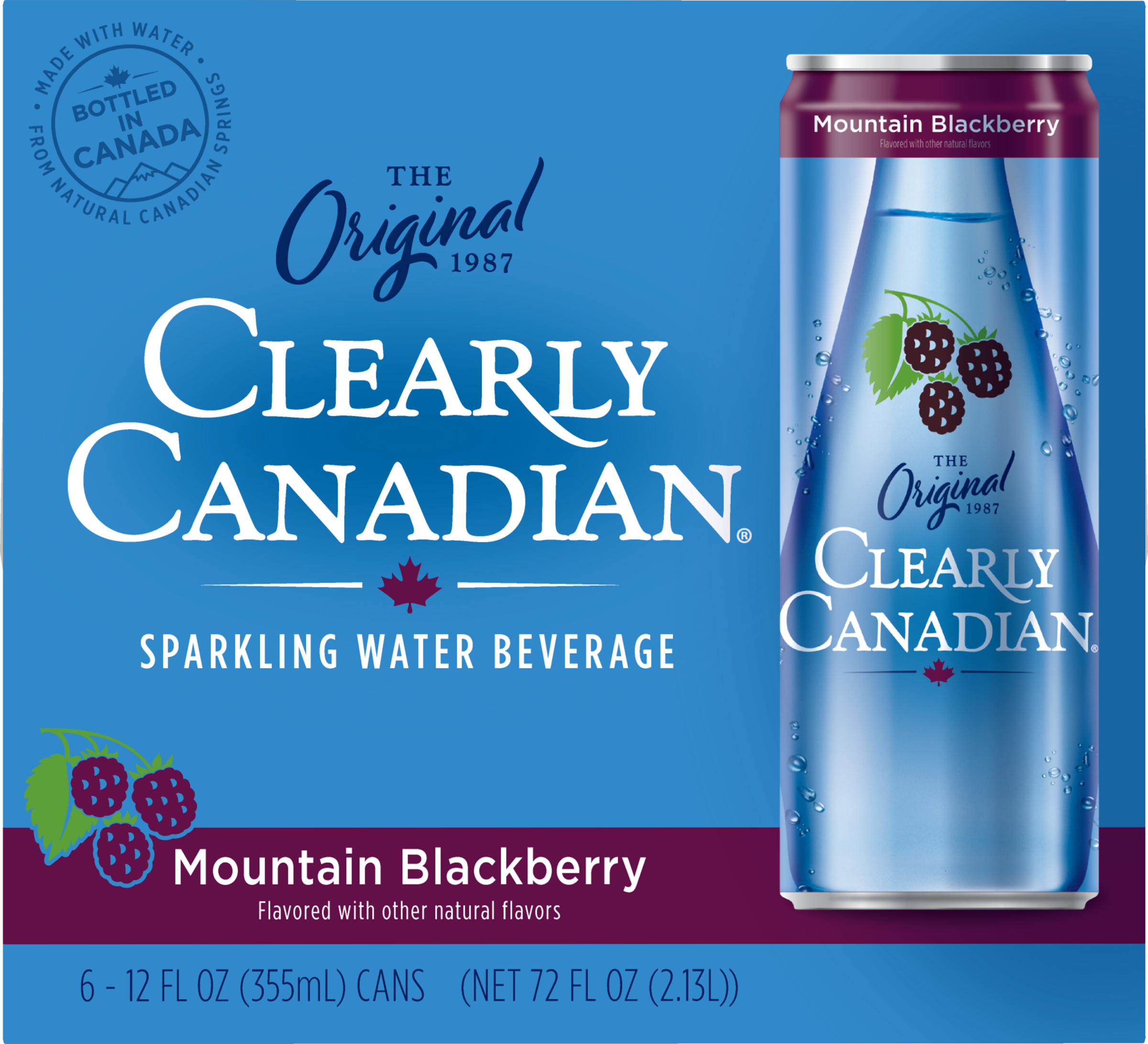 Clearly Canadian Sparkling Water Beverage, Mountain Blackberry