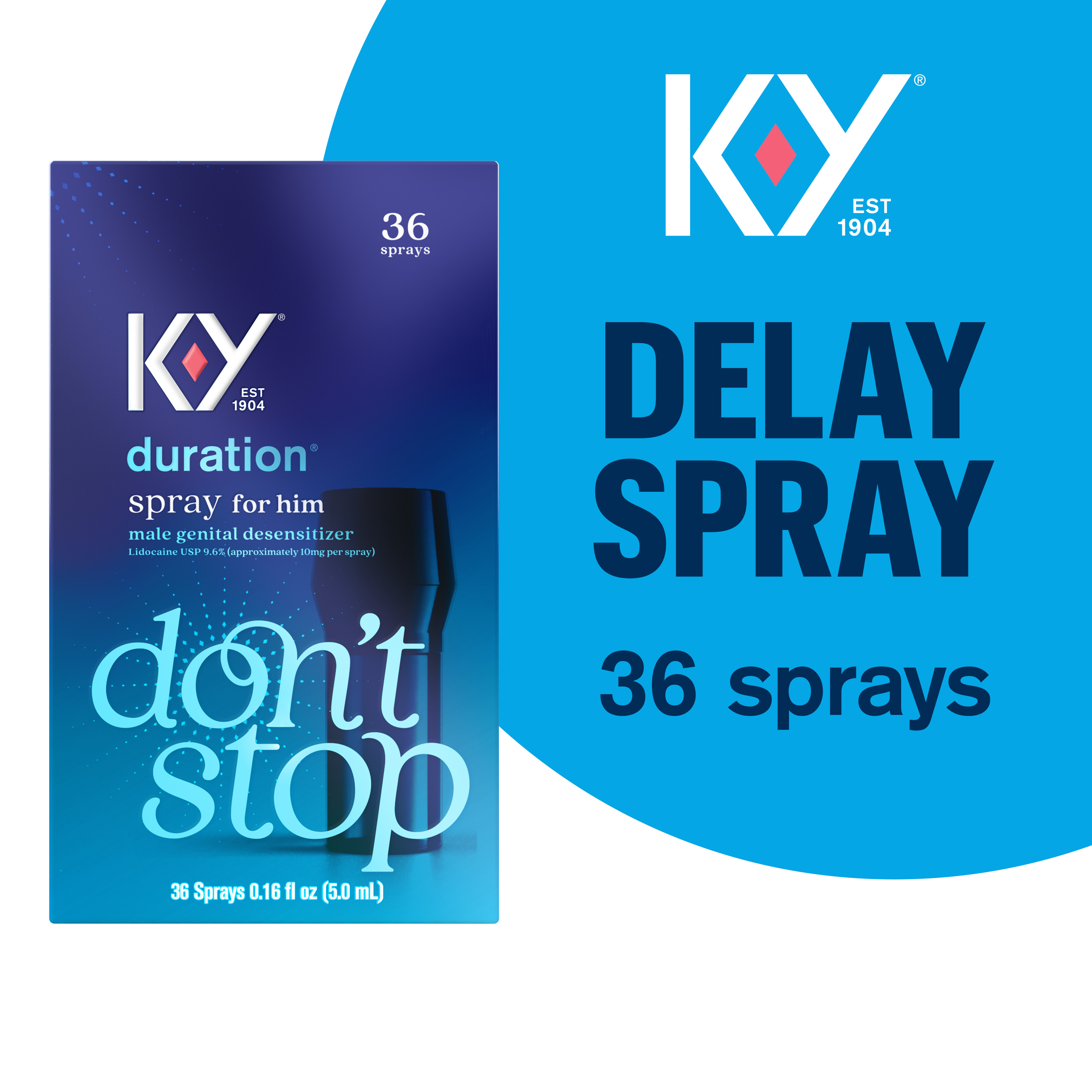 K-Y Duration Spray 0.16 fl oz, for Men, Adult Couples, Lidocaine Numbing  Male Genital Desensitizer to Last Longer, Pleasure Enhancer, 36 Sprays, No  Mess Easy Ap | Giant Eagle
