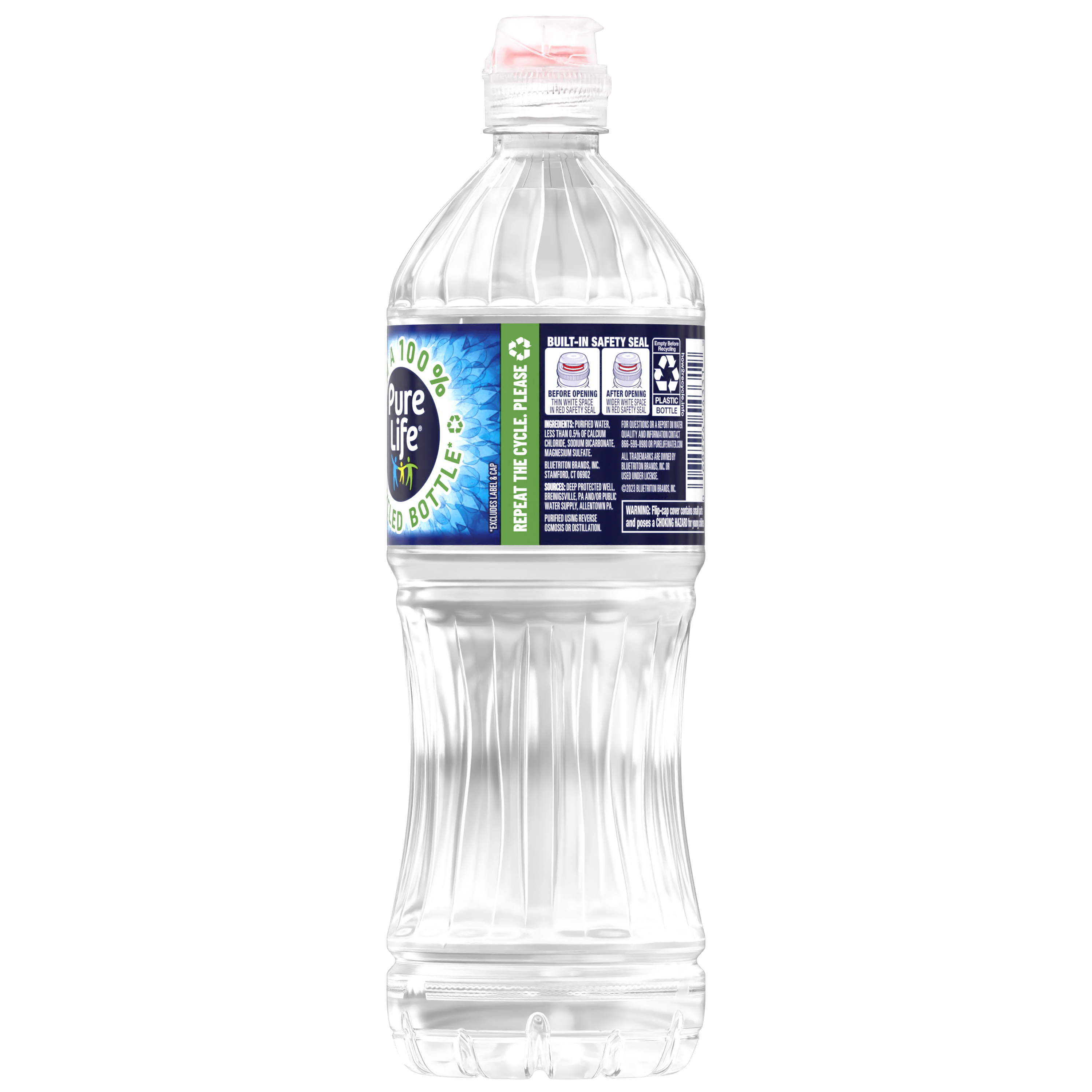 Pure Life Purified Water, 23.7 Fl Oz / 700 mL, Plastic Bottled