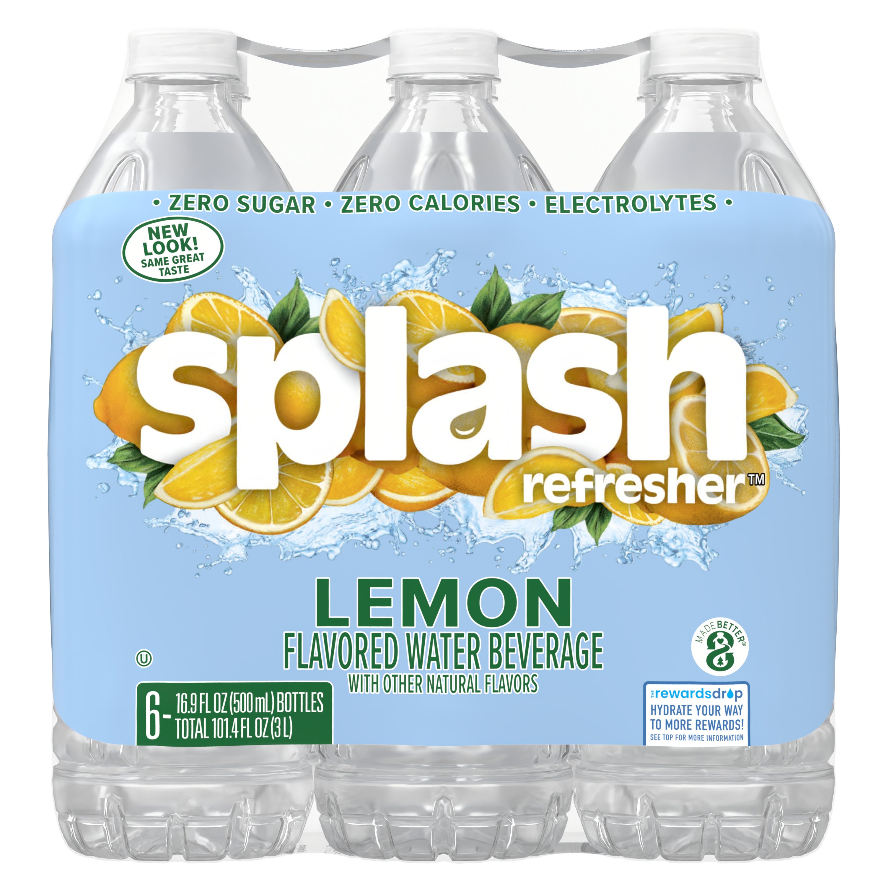 Splash Refresher Lemon Flavored Water, 16.9 fl oz, 6 Pack | Giant