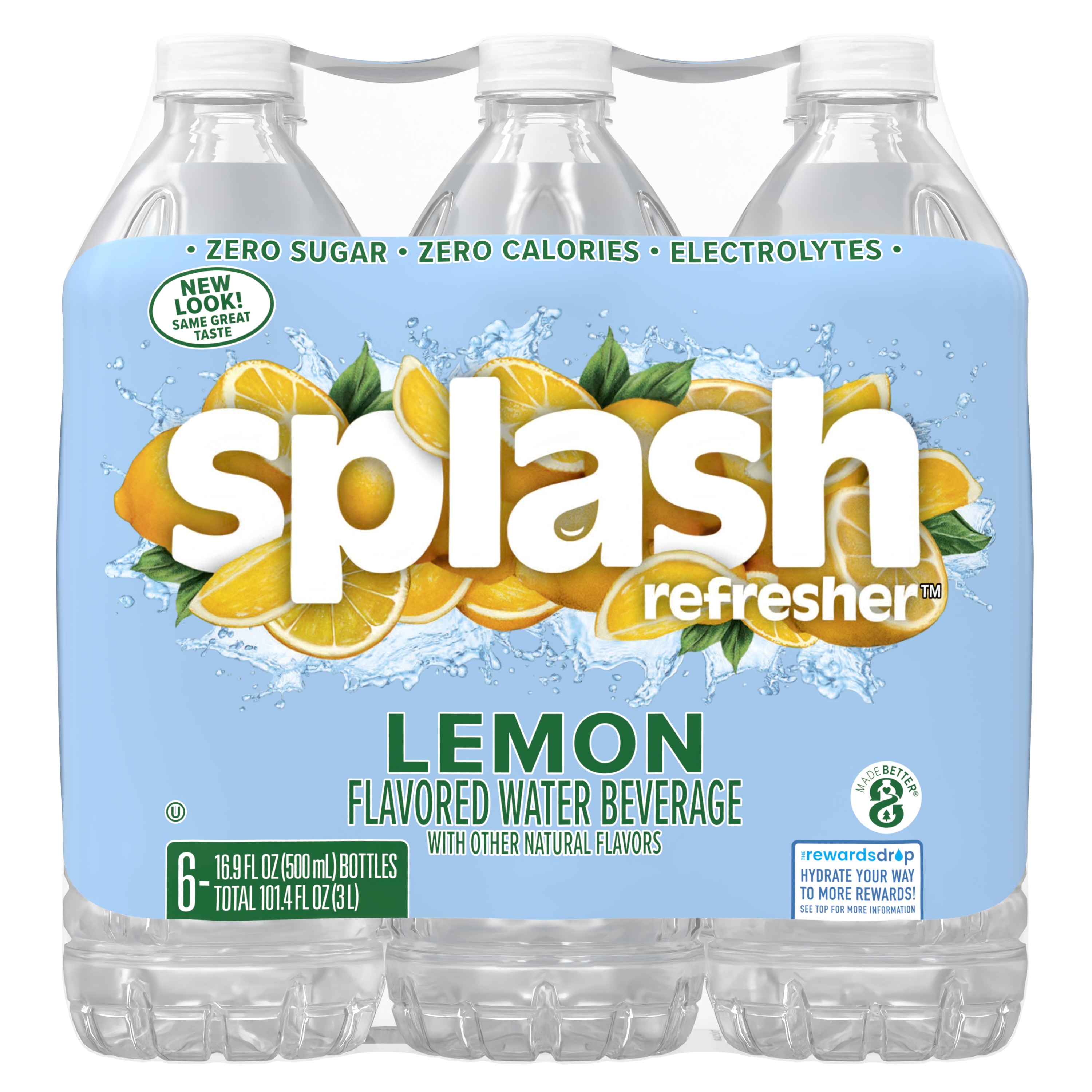 Splash Refresher Lemon Flavored Water, 16.9 fl oz, 6 Pack | Giant