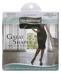 No nonsense Great Shapes Size B Beige Mist Sheer Toe Pantyhose-all over  shaper